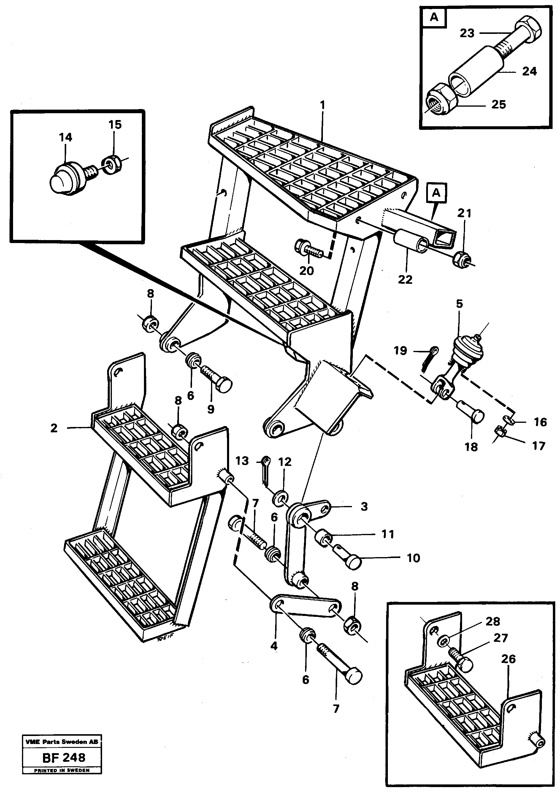 Running board, folding Left — volvo parts diagram