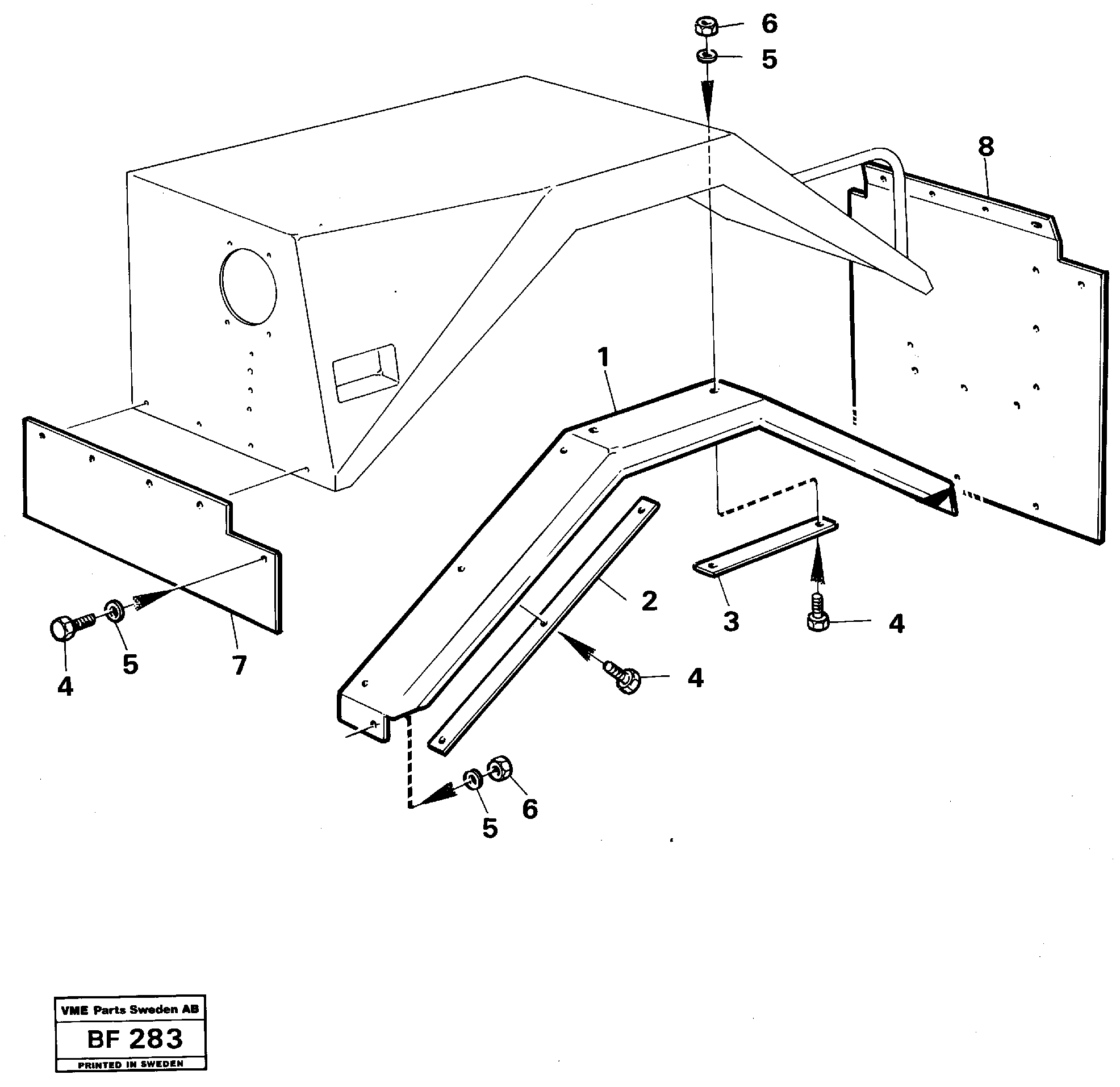 Broader mudguards 2,7 m  90018, STD USA — volvo parts diagram