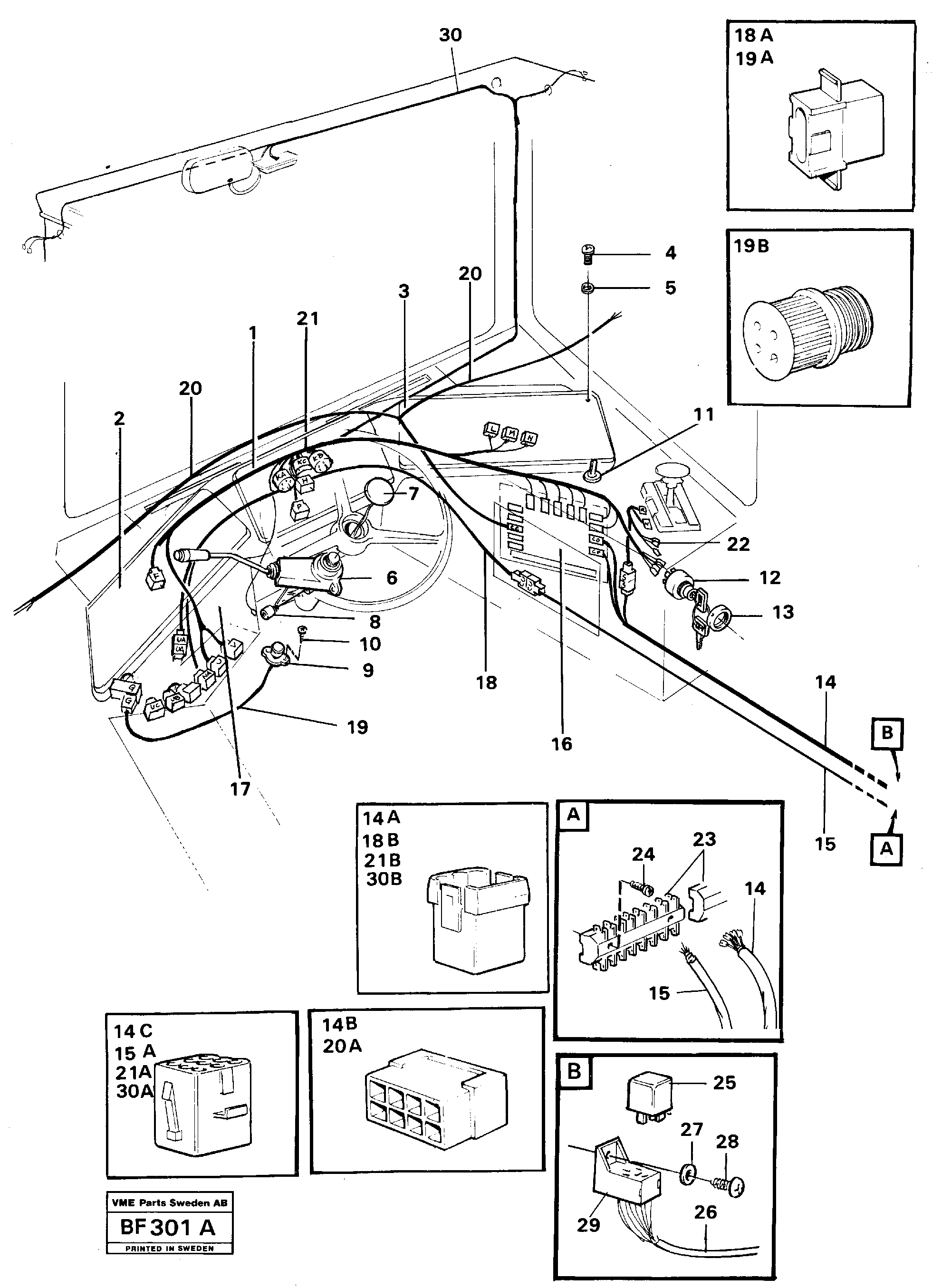Electrcal system Cab — volvo parts diagram