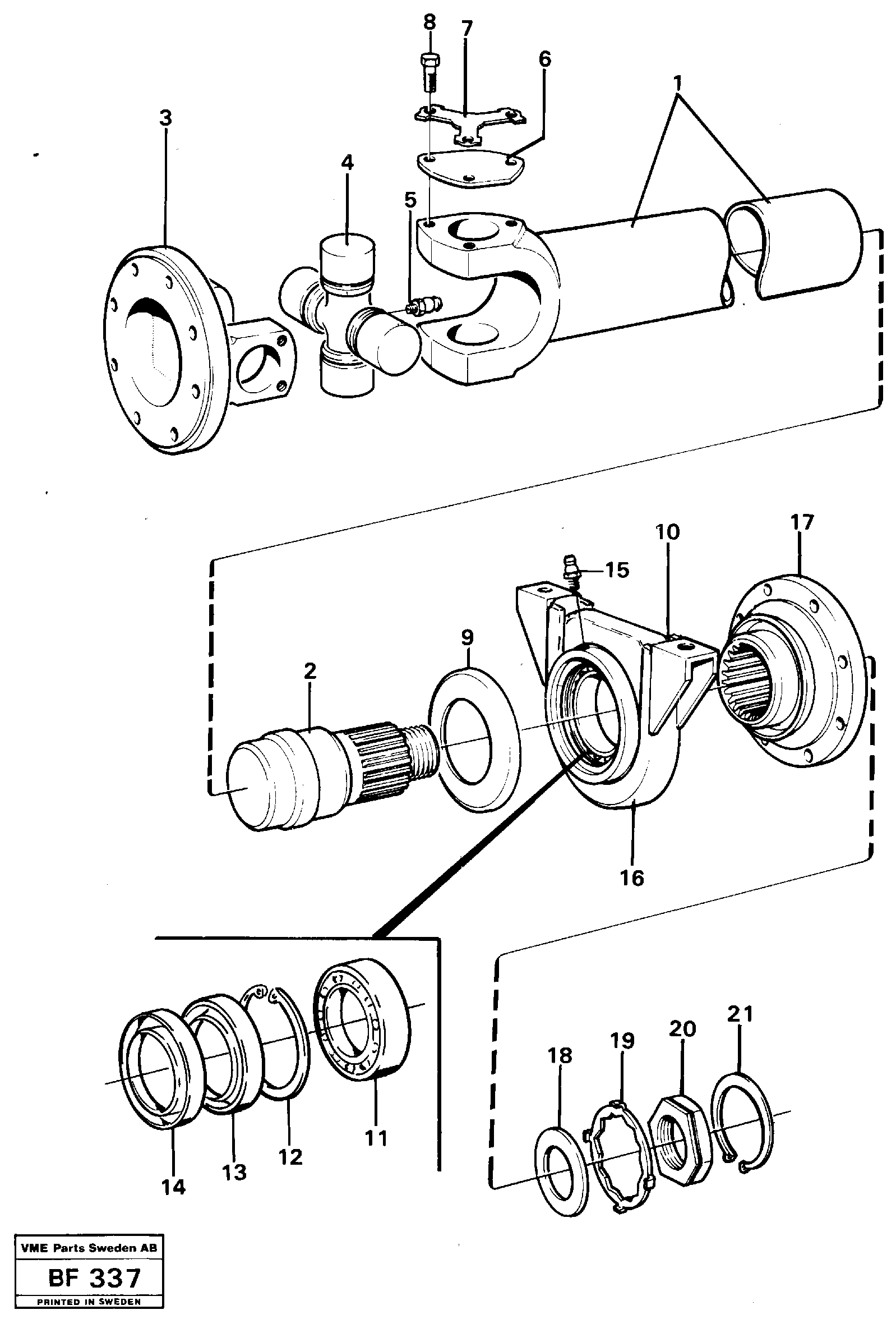 Propeller shaft — volvo parts diagram