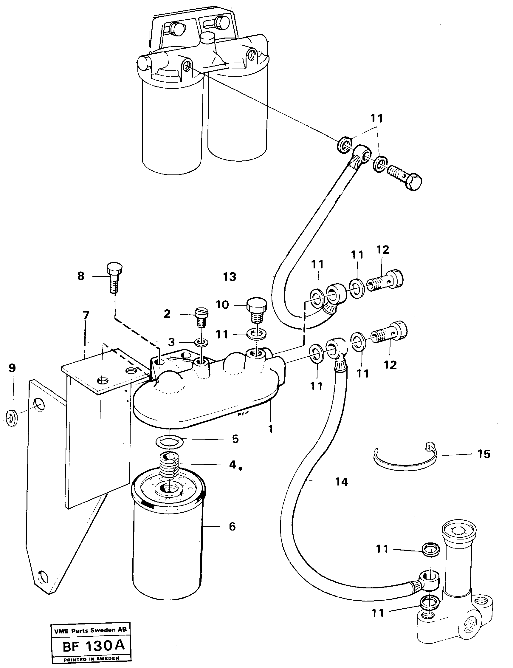 Extra fuel filter  90520, STD USA — volvo parts diagram