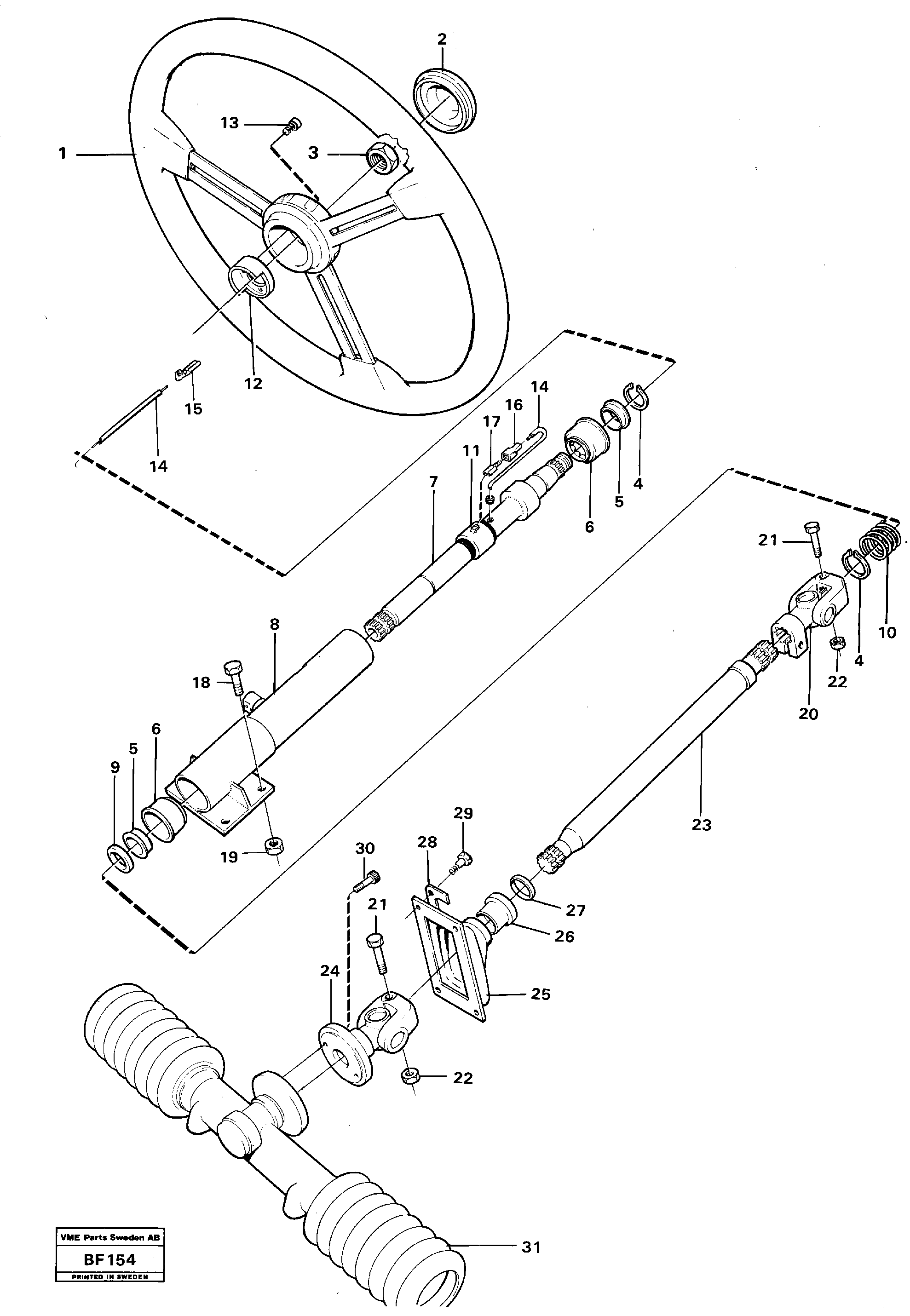 Steering gear — volvo parts diagram