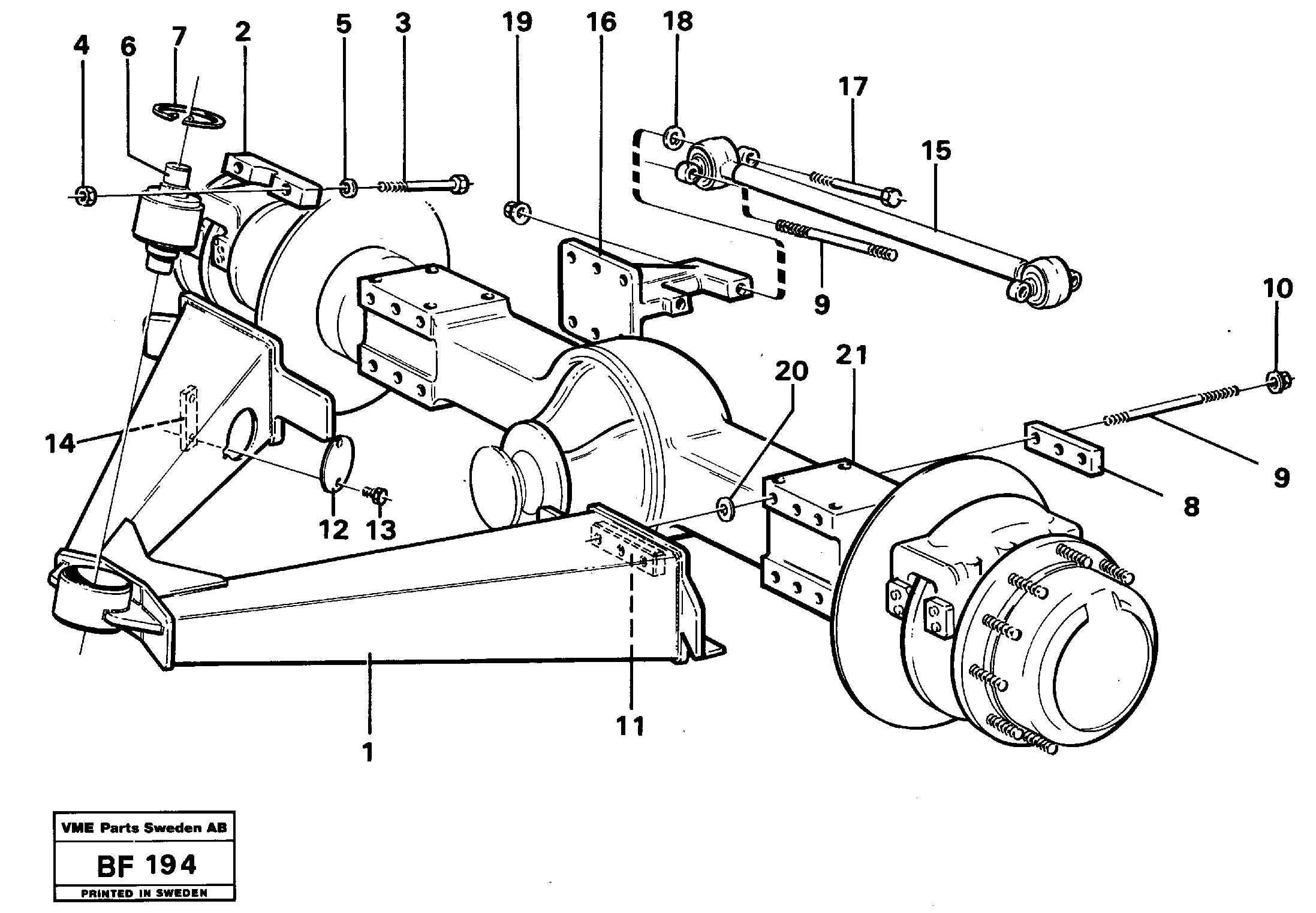 Bogie mounting block rear — volvo parts diagram