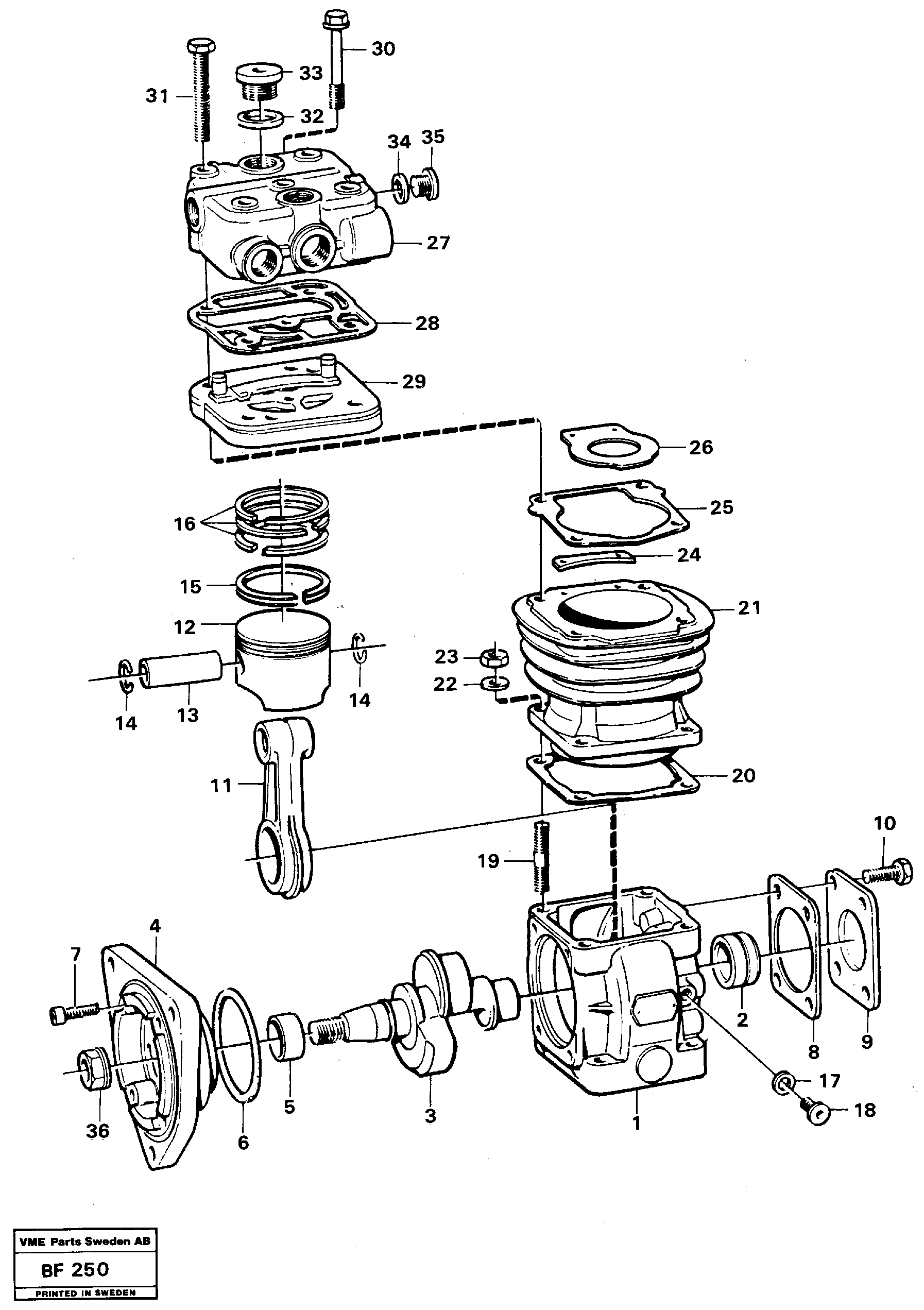 Air compressor — volvo parts diagram