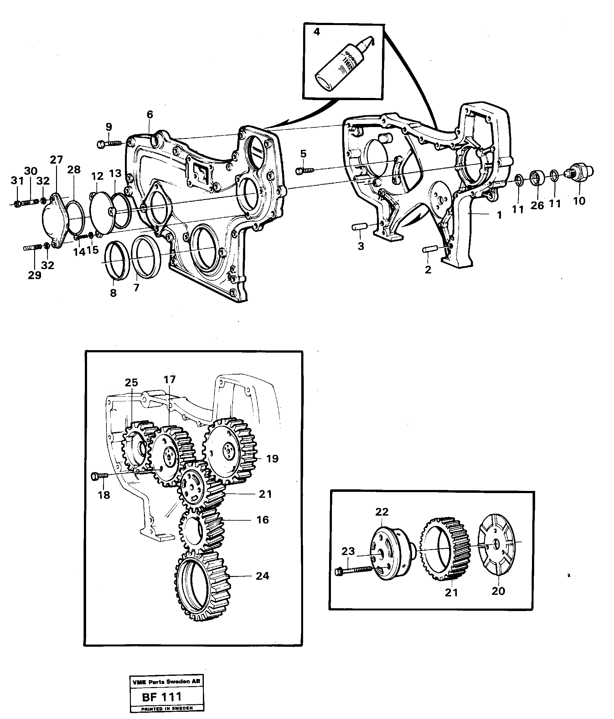 Tim.gear casing and gears — volvo parts diagram