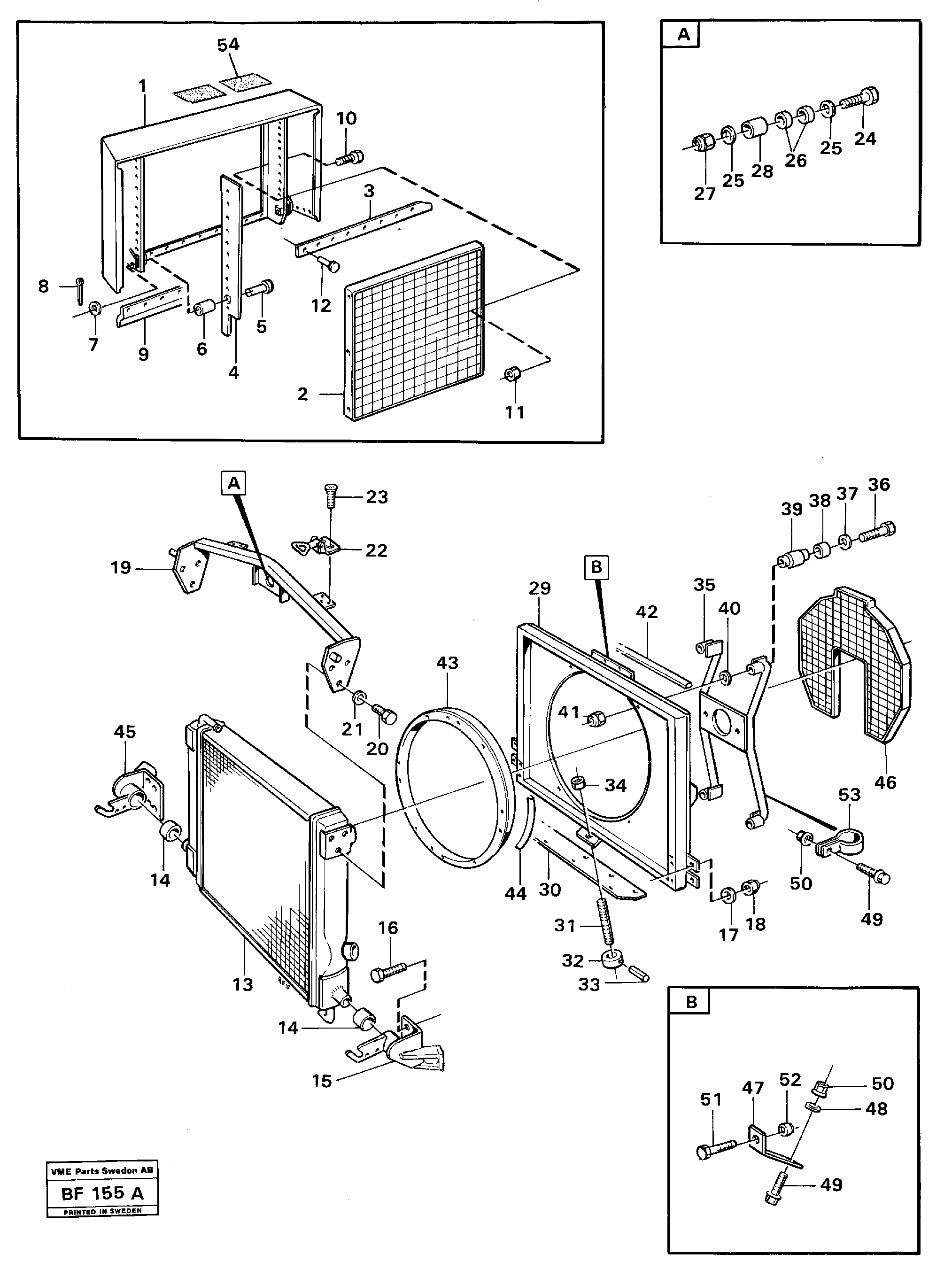 Radiator, fitting — volvo parts diagram
