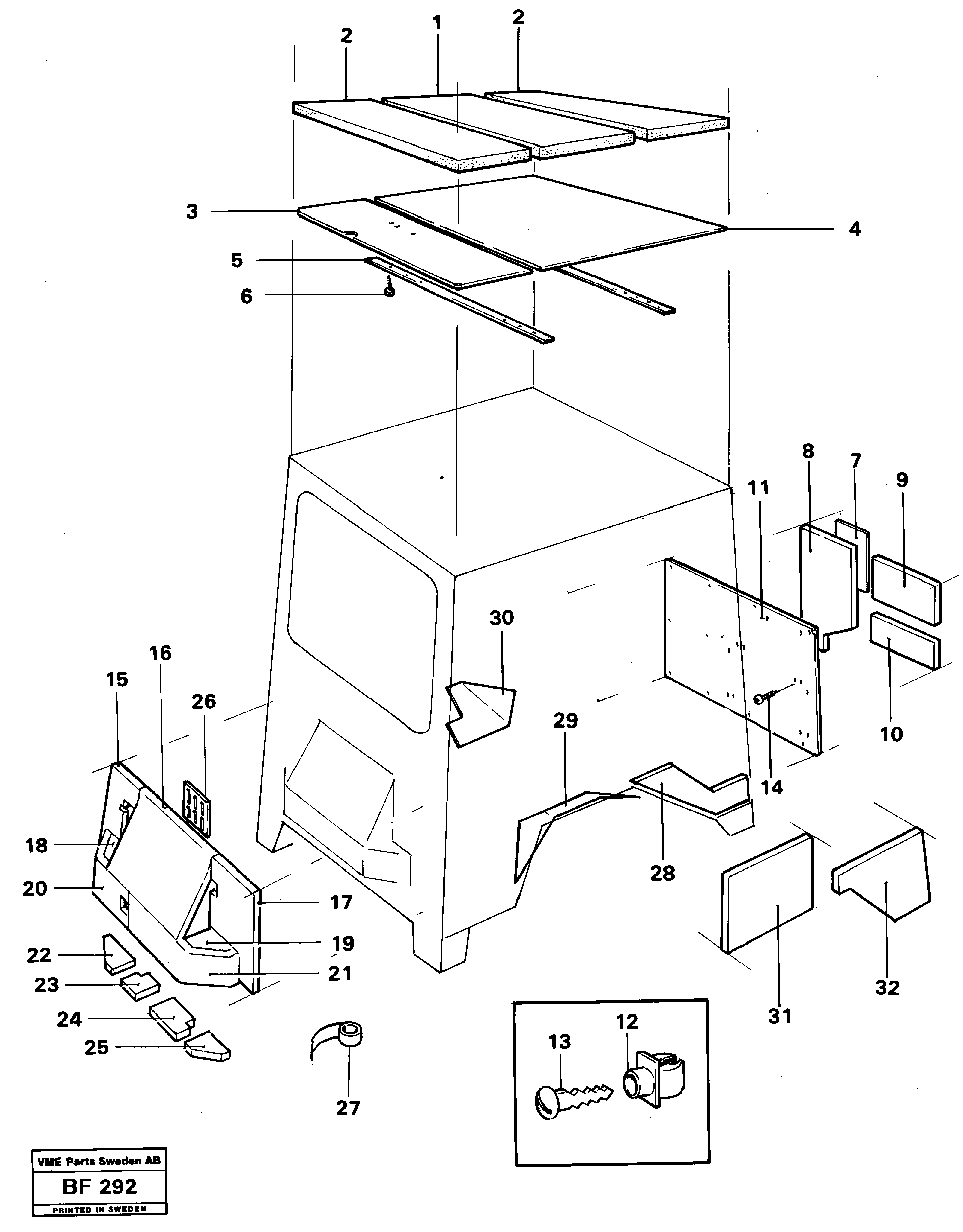 Insulation, drivers cab — volvo parts diagram