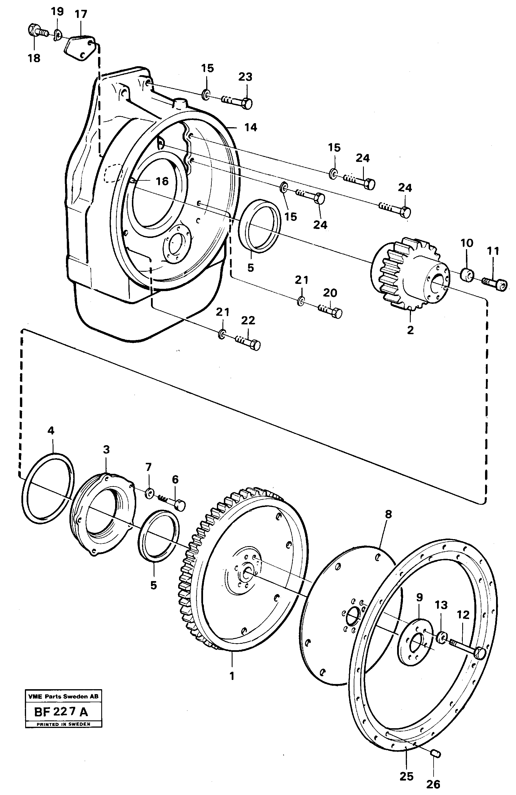 Pump drive with fitting parts — volvo parts diagram