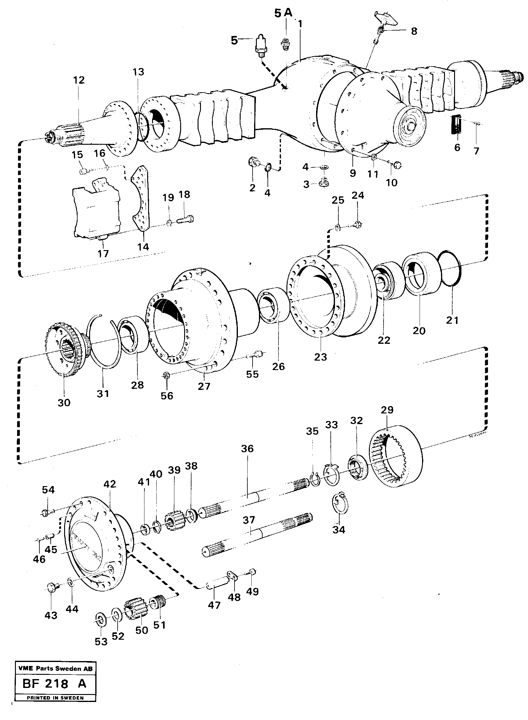 Planet shaft 6x6 rear Ah 54d Prod No 23538  AH 54D, 23538 — volvo parts diagram