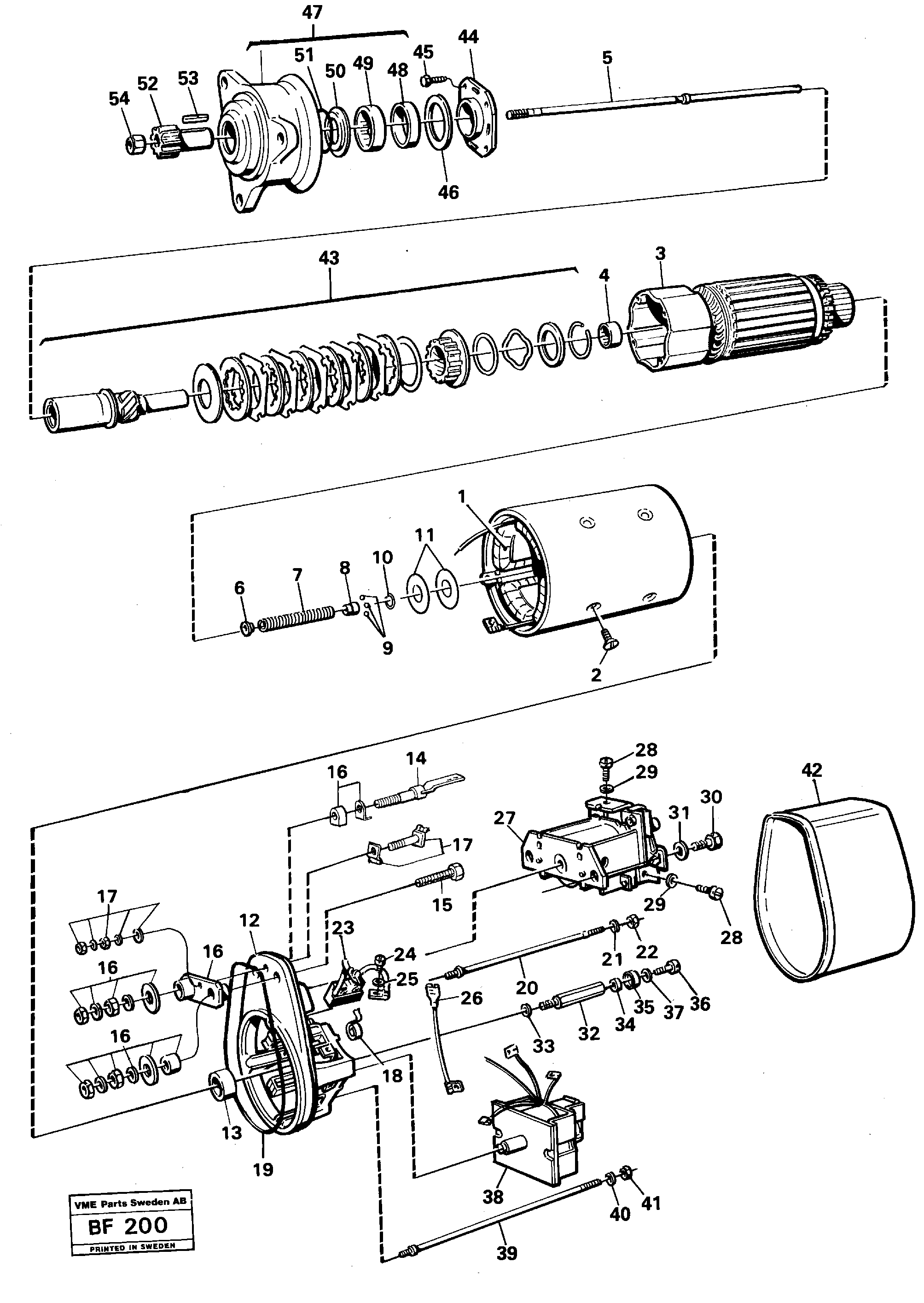 Starter motor — volvo parts diagram