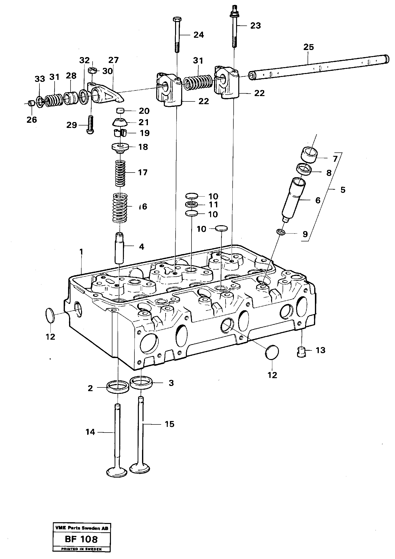 Cylinder head — volvo parts diagram
