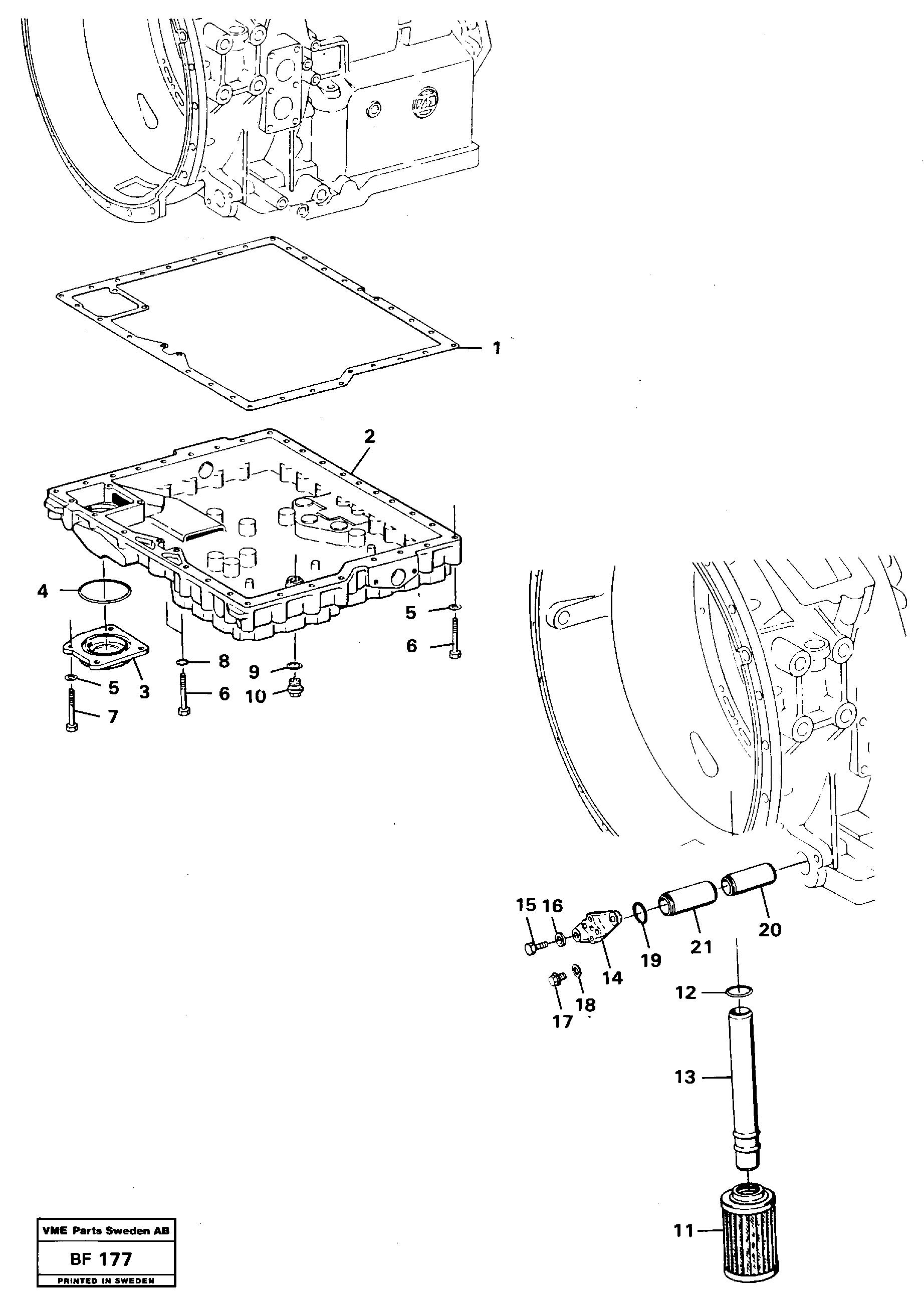 Oil sump — volvo parts diagram