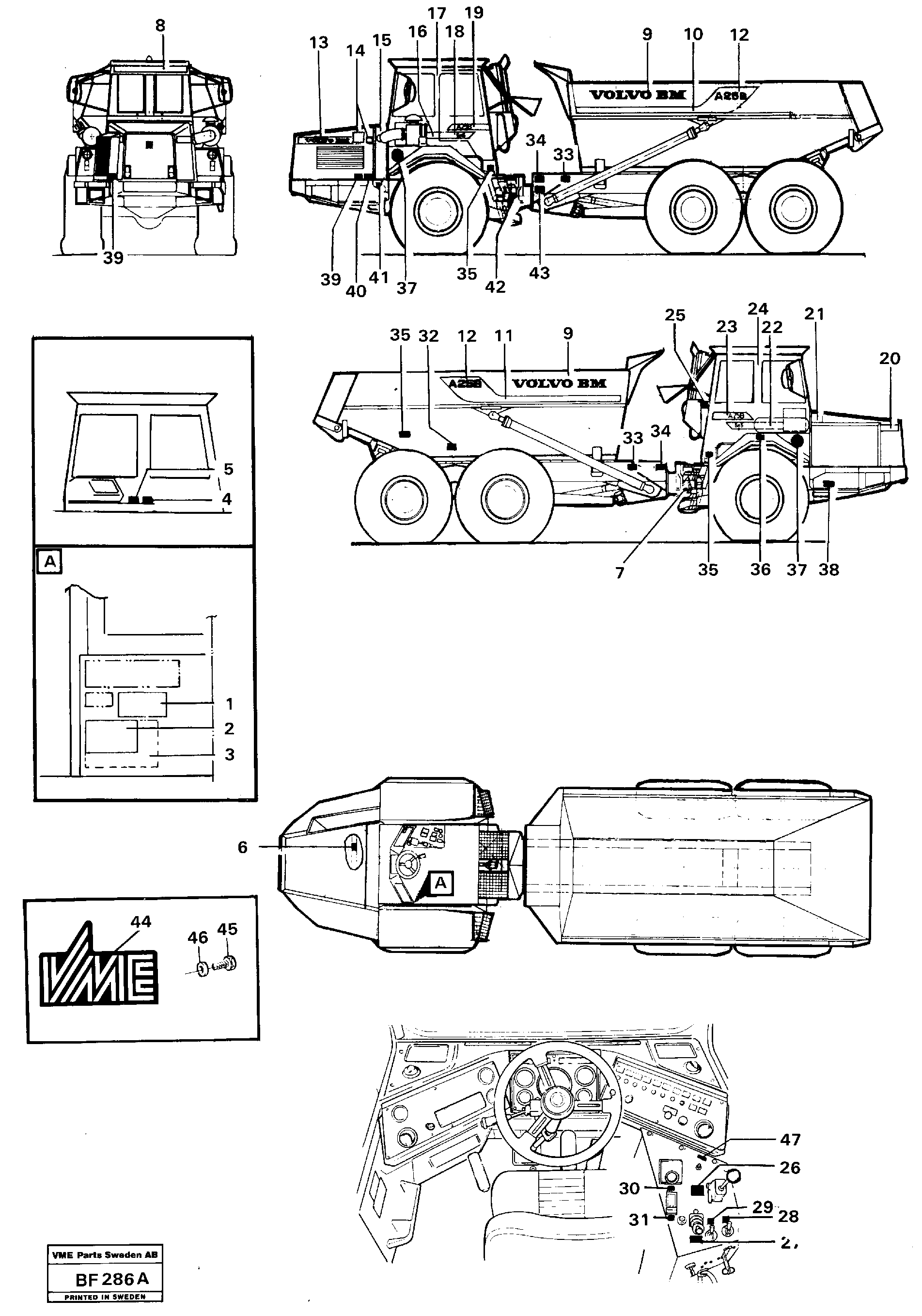 Decals  SWE, GBR, FRA, DEU — volvo parts diagram