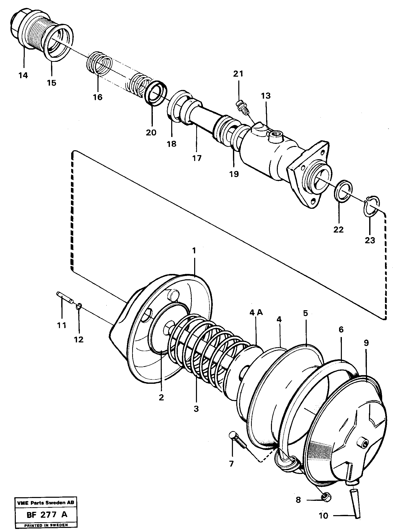 Brake servo — volvo parts diagram