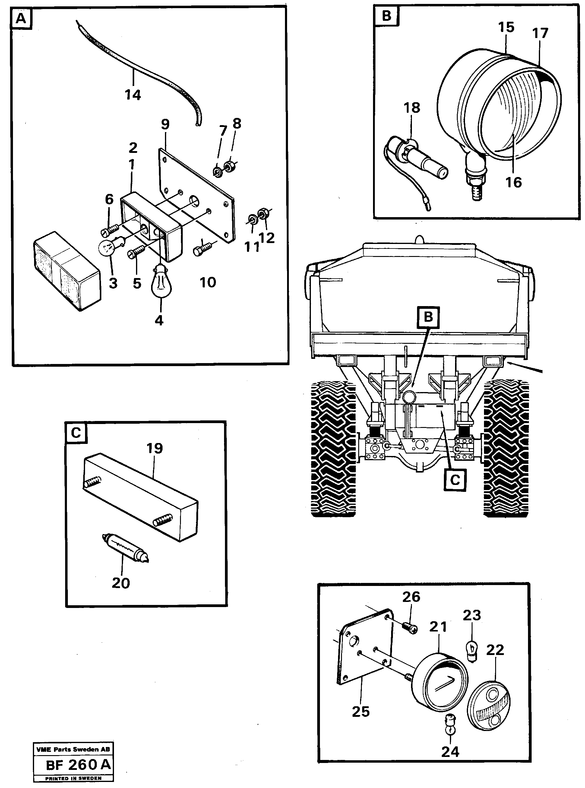Rear lighting — volvo parts diagram
