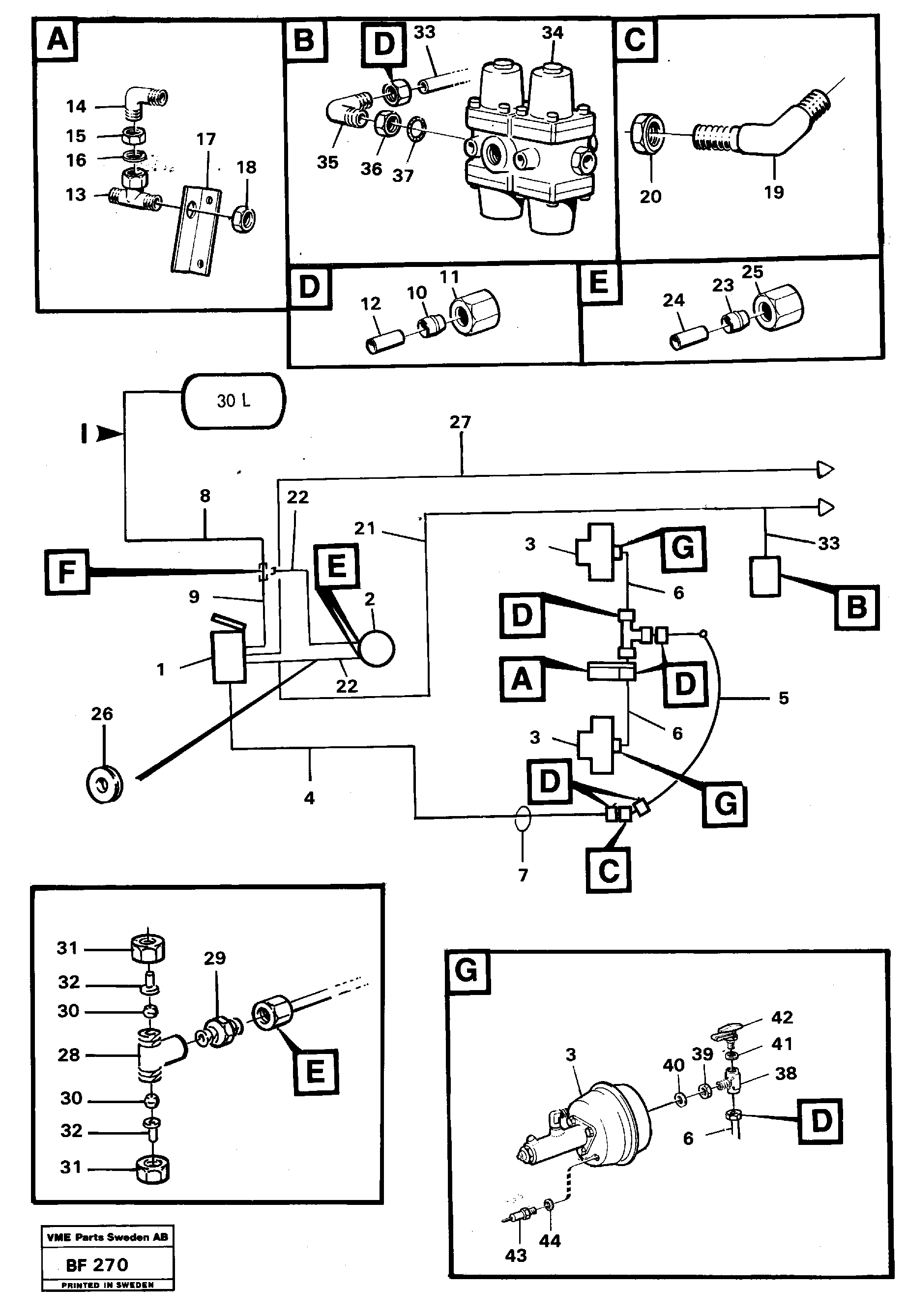 Brake system Tractor — volvo parts diagram