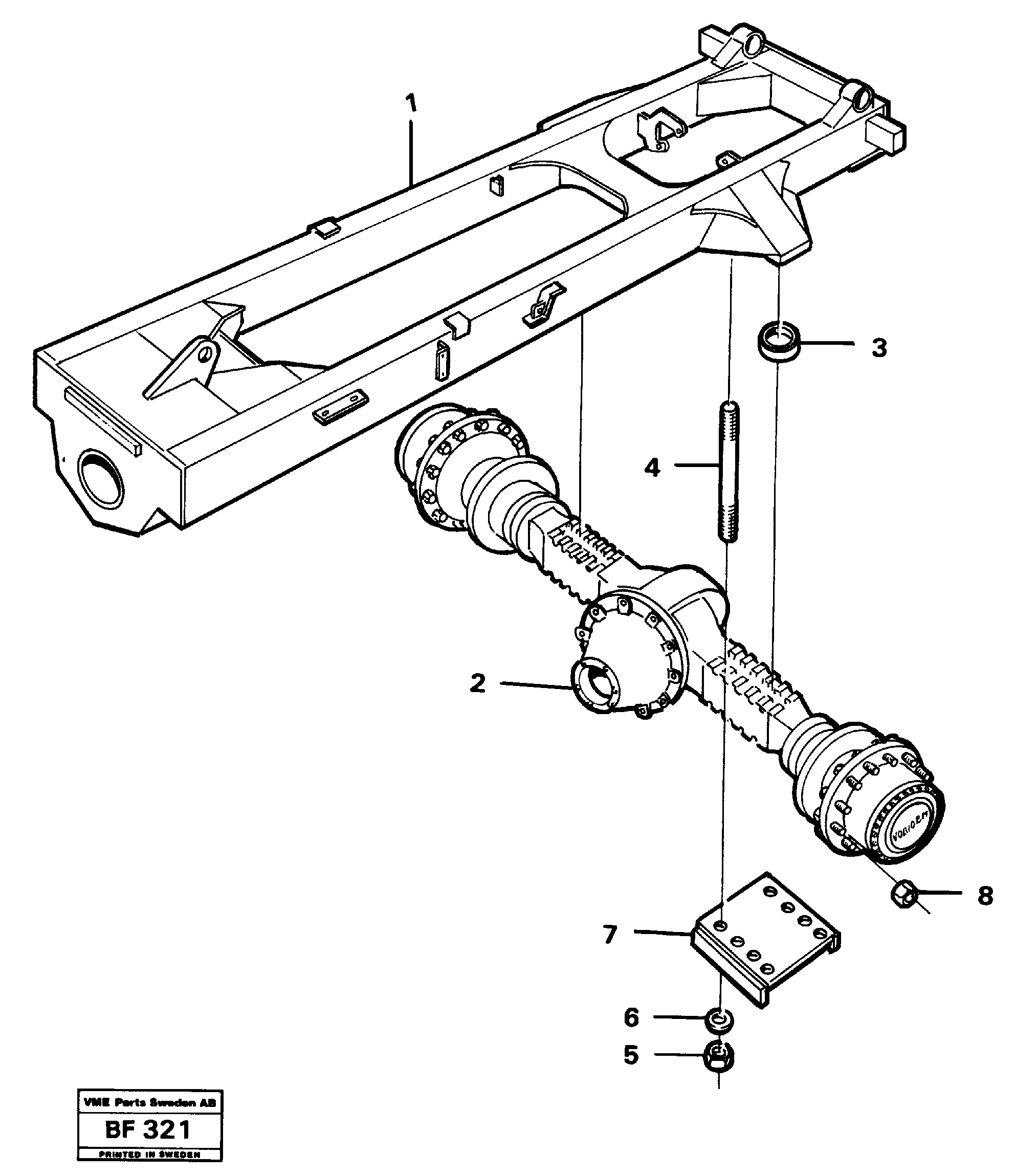 Rear axle suspension 4x4  4x4 — volvo parts diagram