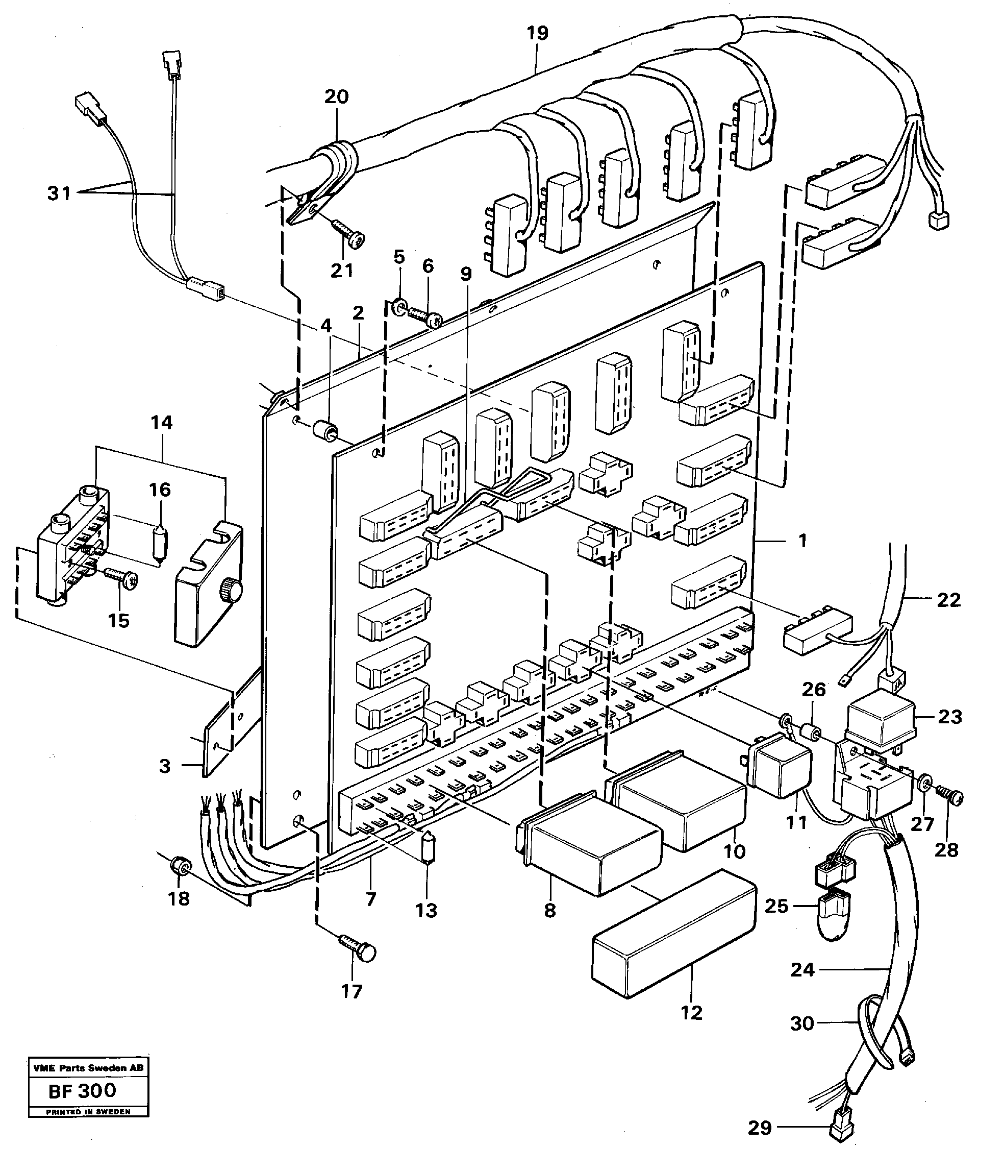 Distribution box, right — volvo parts diagram