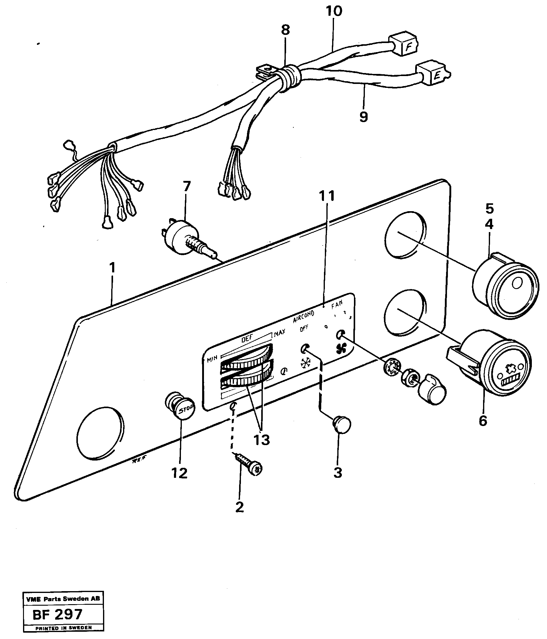 Instrumentpanel, left — volvo parts diagram