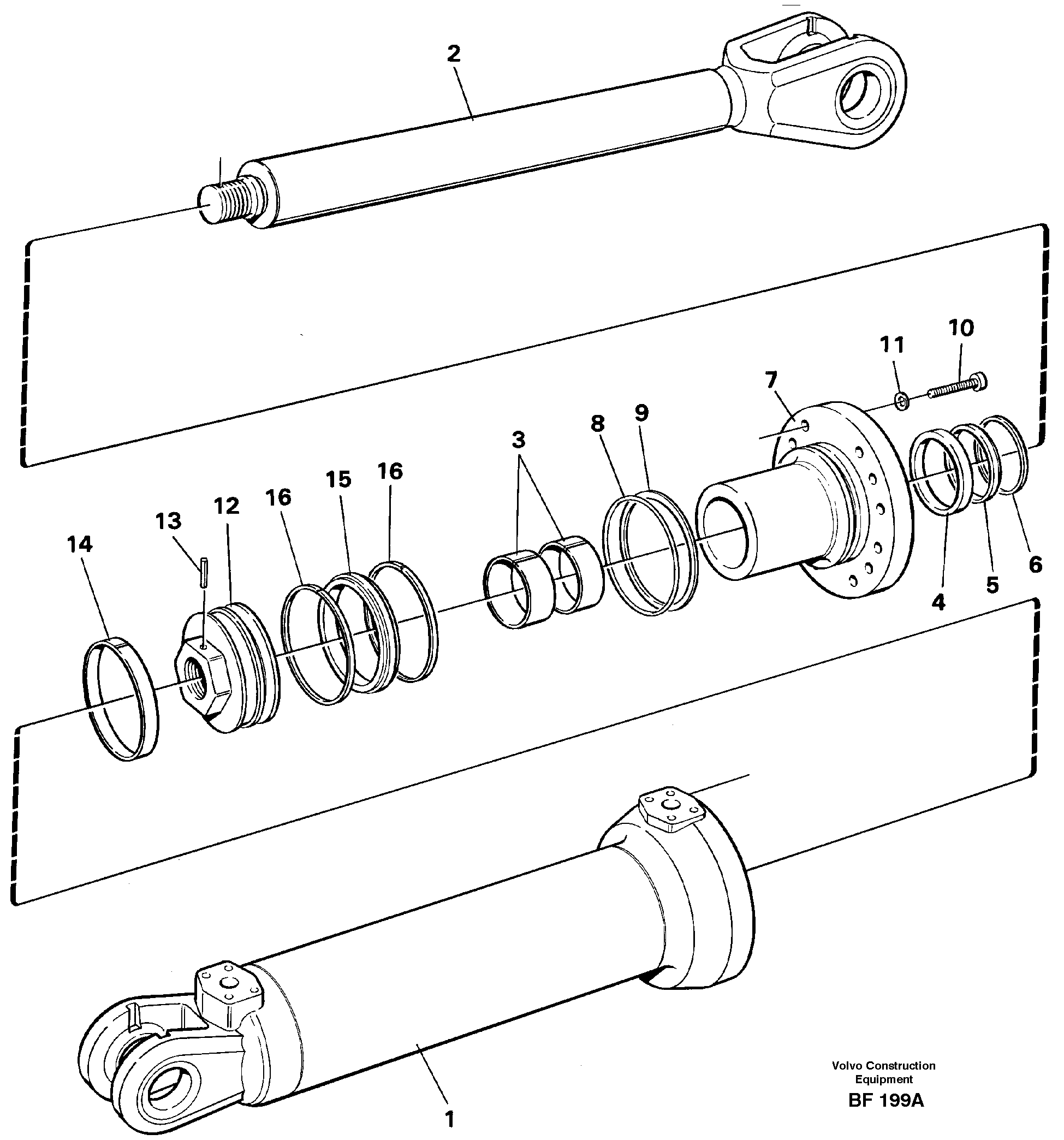Hoist cylinder  4 x 4 — volvo parts diagram