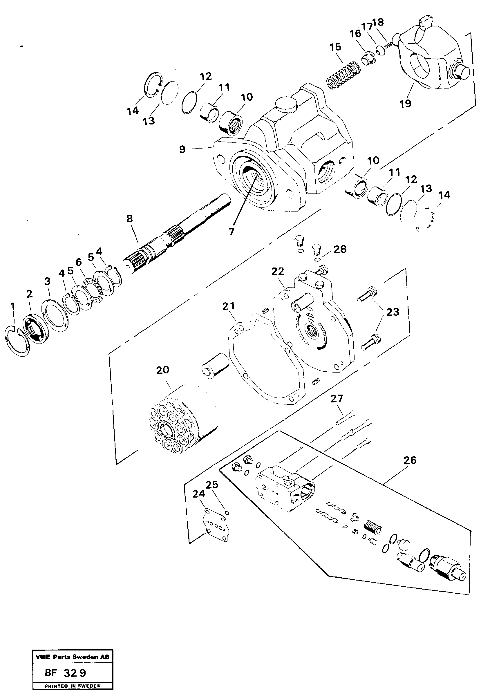 Piston pump — volvo parts diagram