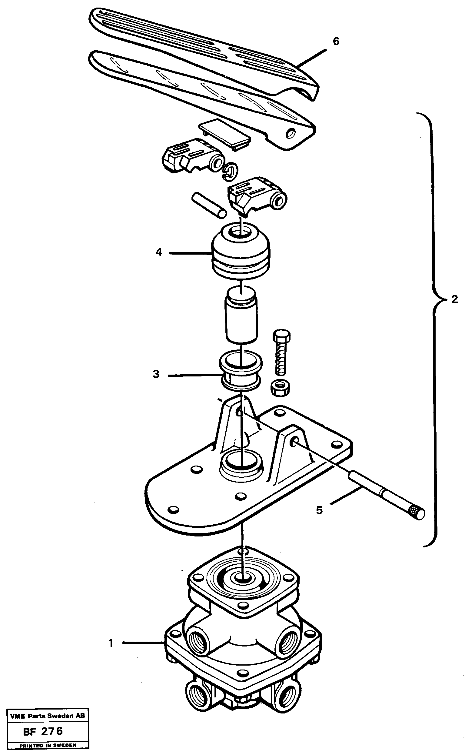 Footbrake valve — volvo parts diagram
