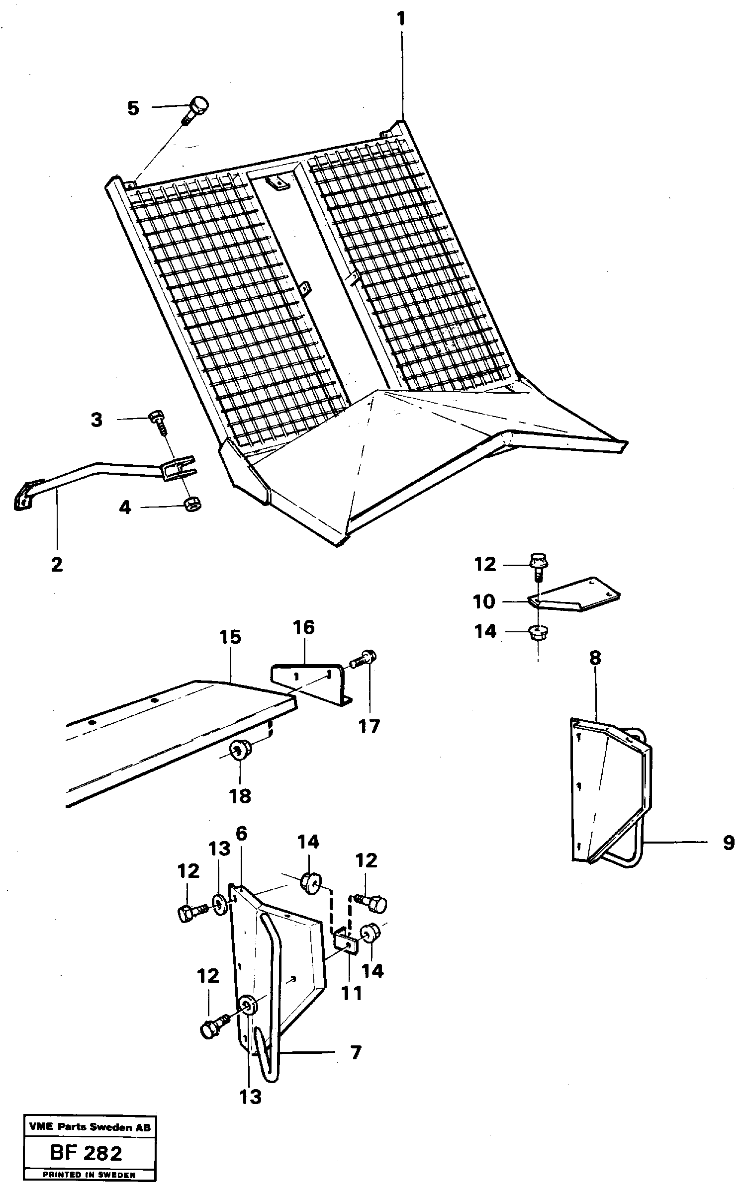 Protective grid — volvo parts diagram