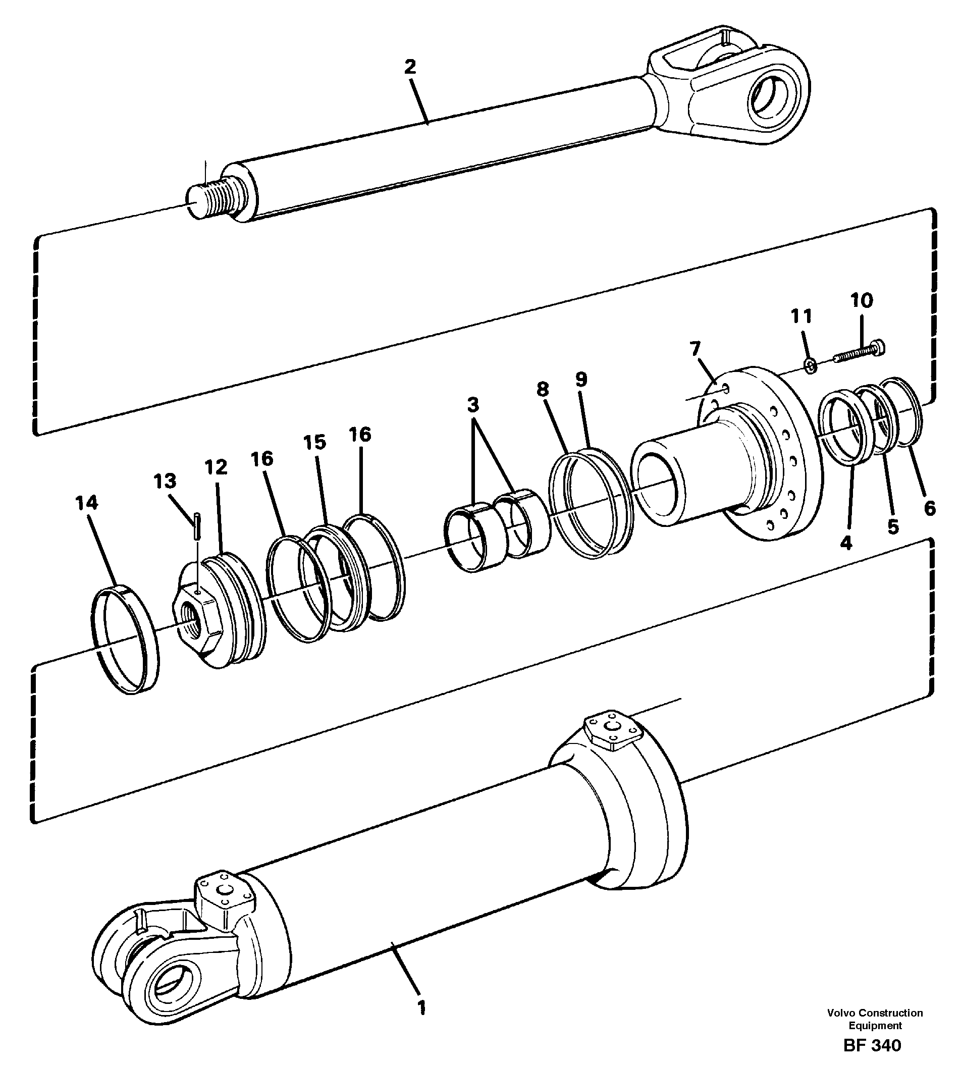 Hoist cylinder  6 x 6 — volvo parts diagram