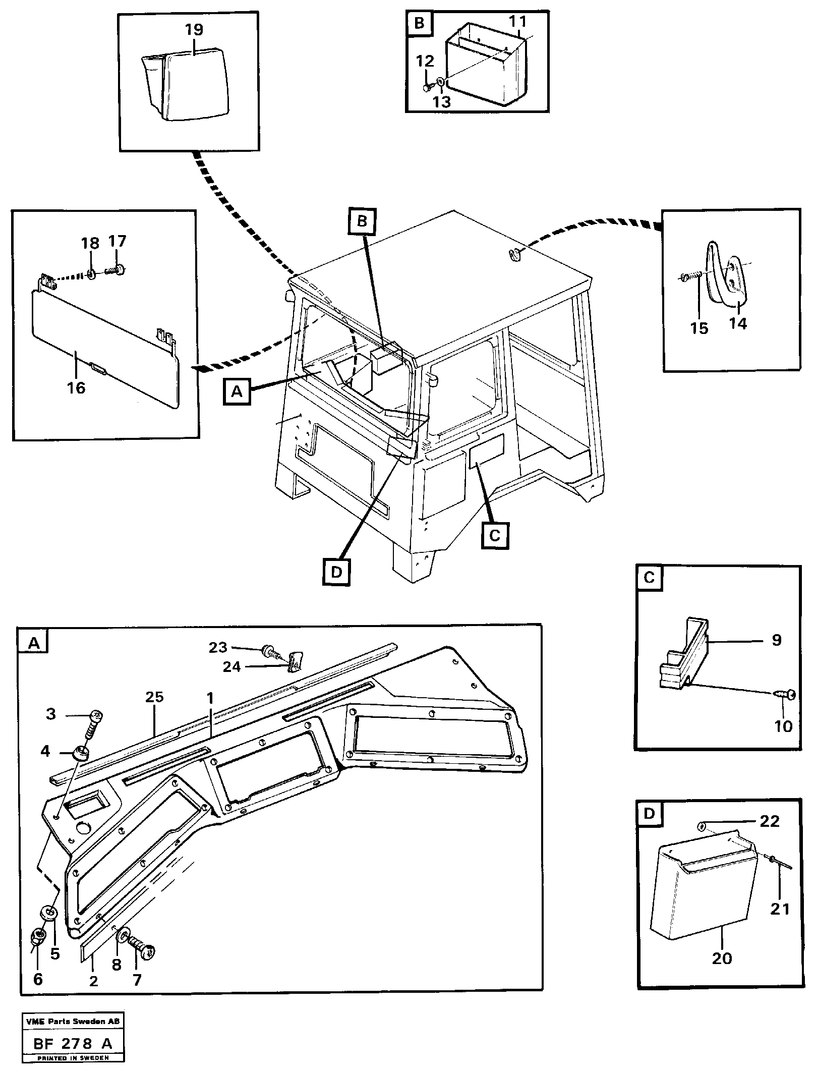 Instrument panel, sun visor — volvo parts diagram