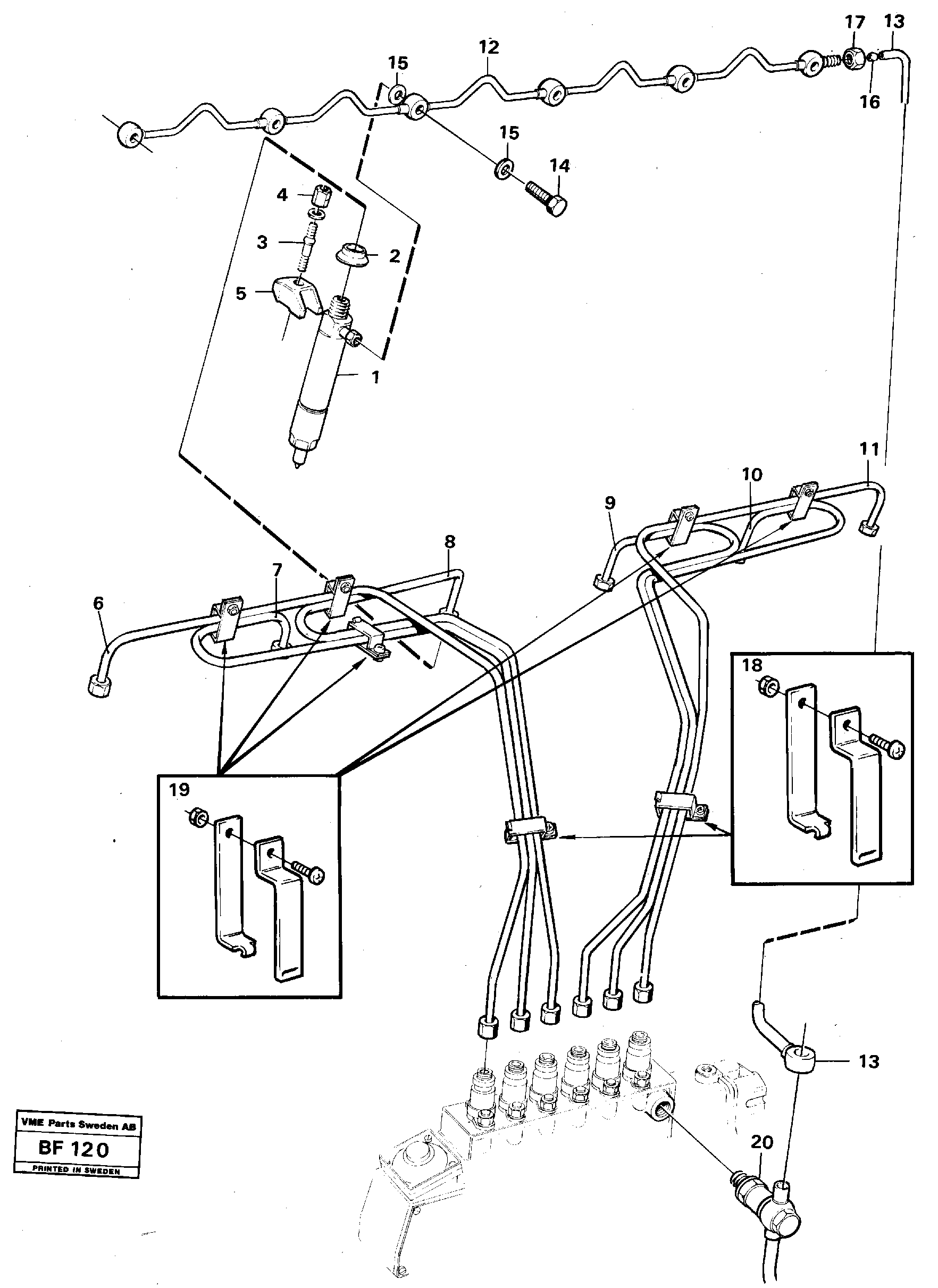 Fuel pipes-injector — volvo parts diagram