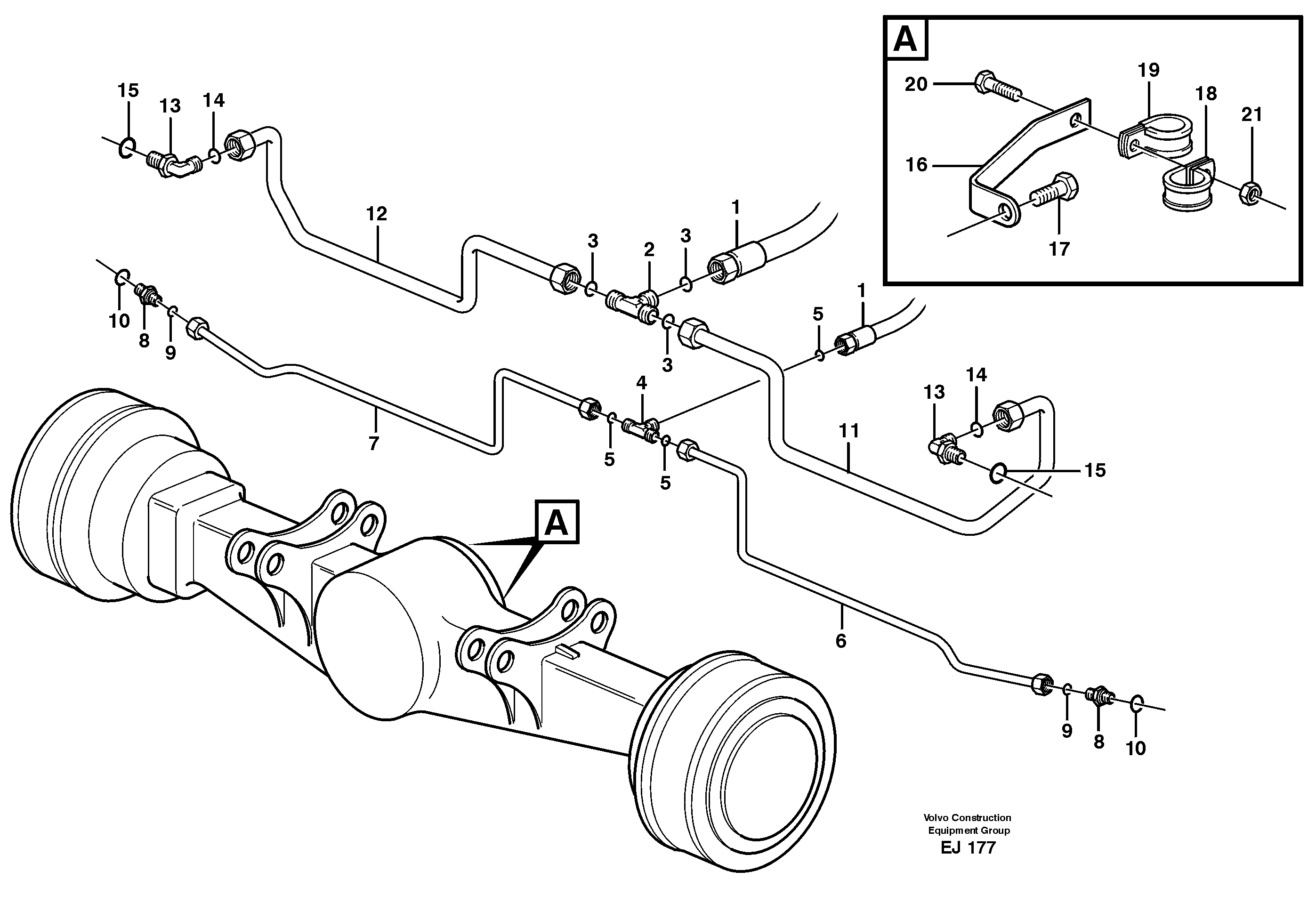 Brake cooling system: front lines — volvo parts diagram