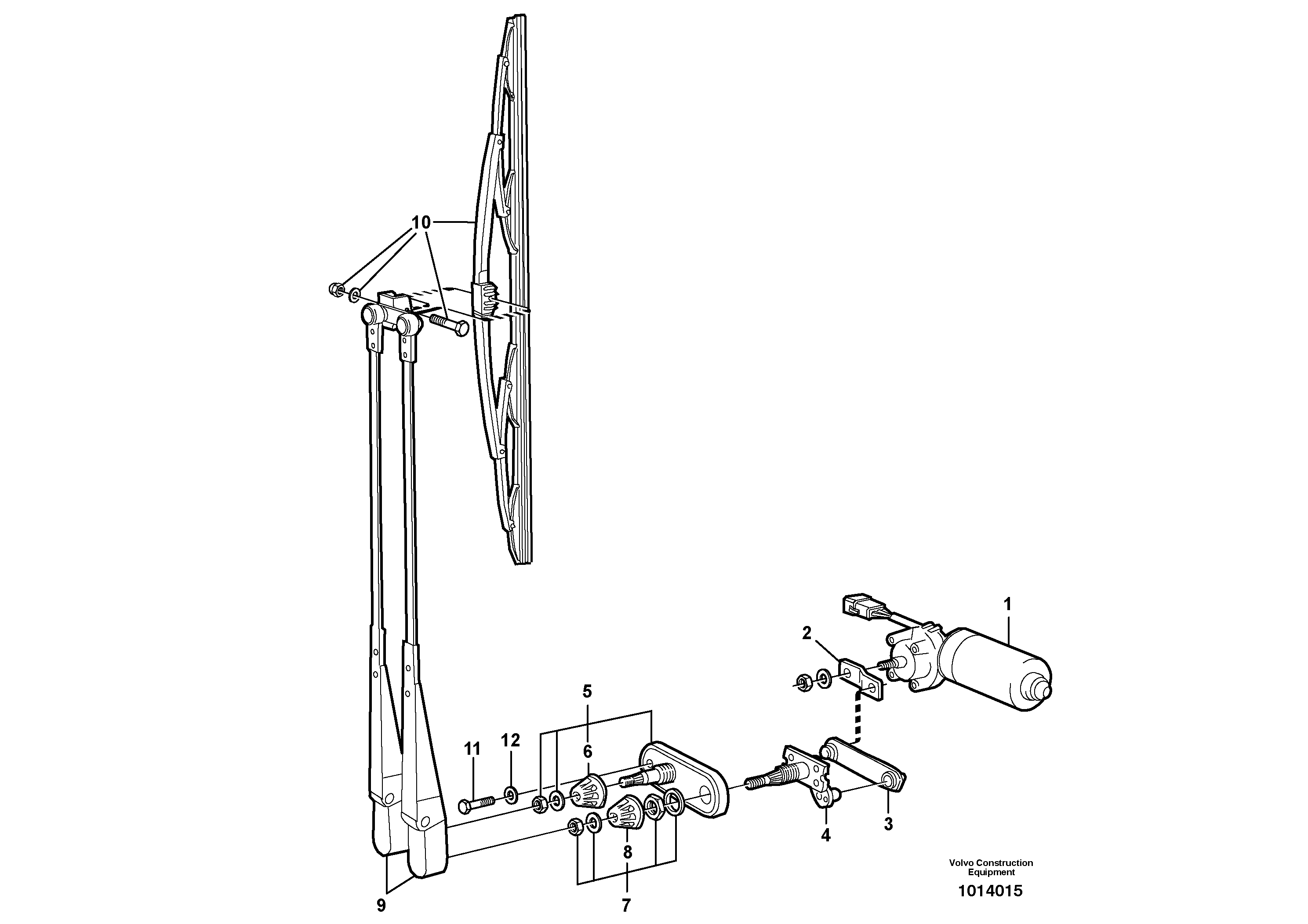 Windshield wiper, front — volvo parts diagram