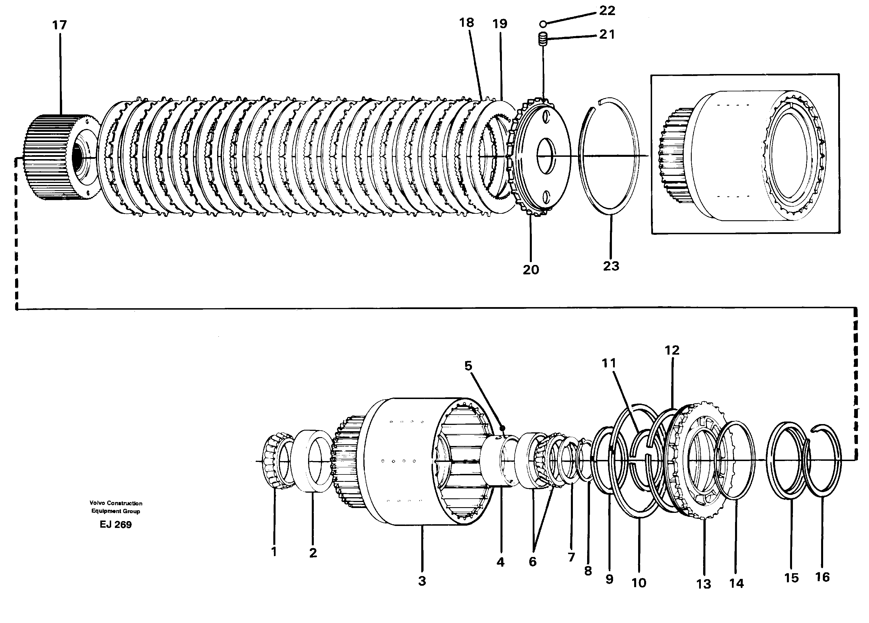 Clutch drum, Forward & reverse — volvo parts diagram