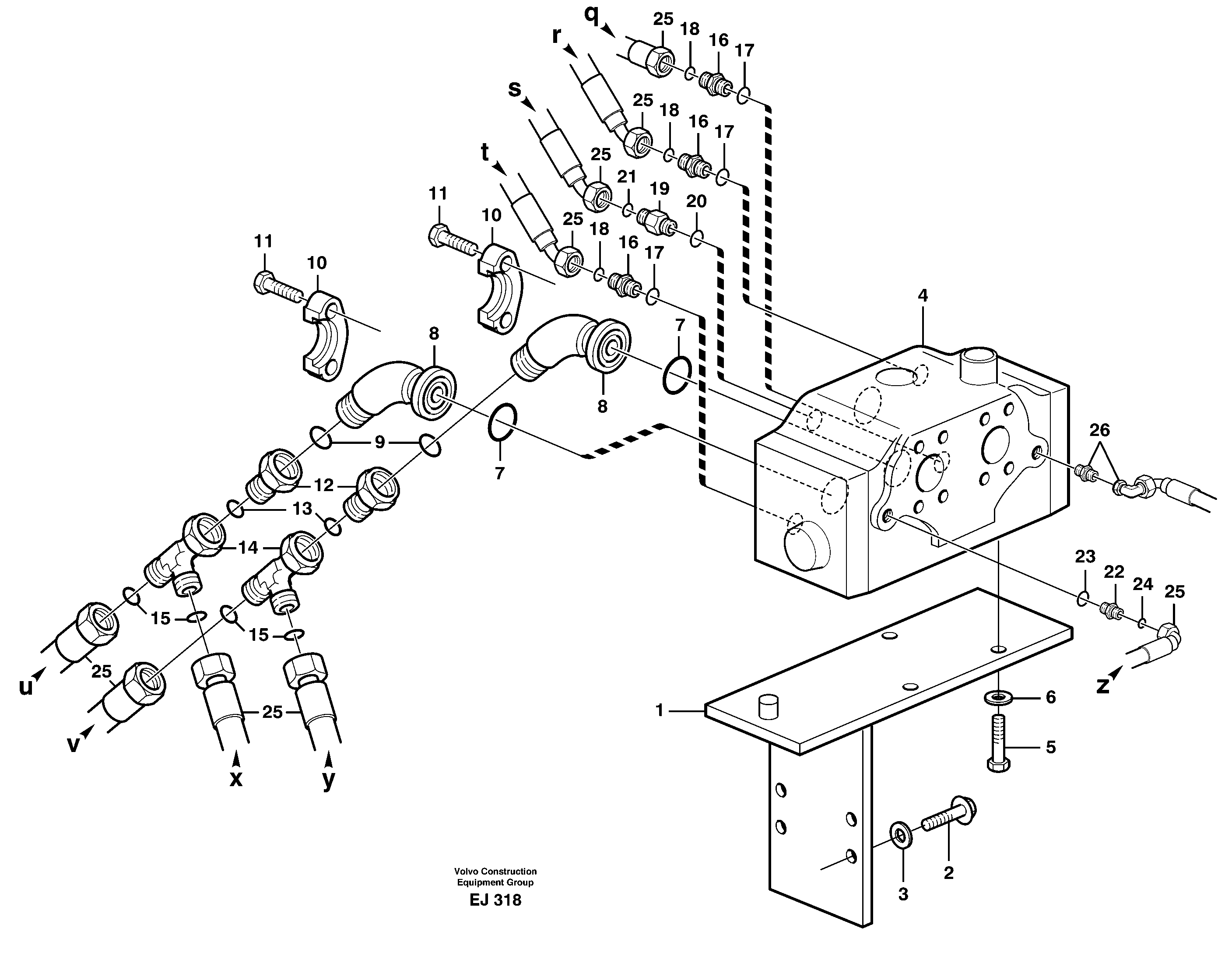 Flow amplifier with fitting parts — volvo parts diagram