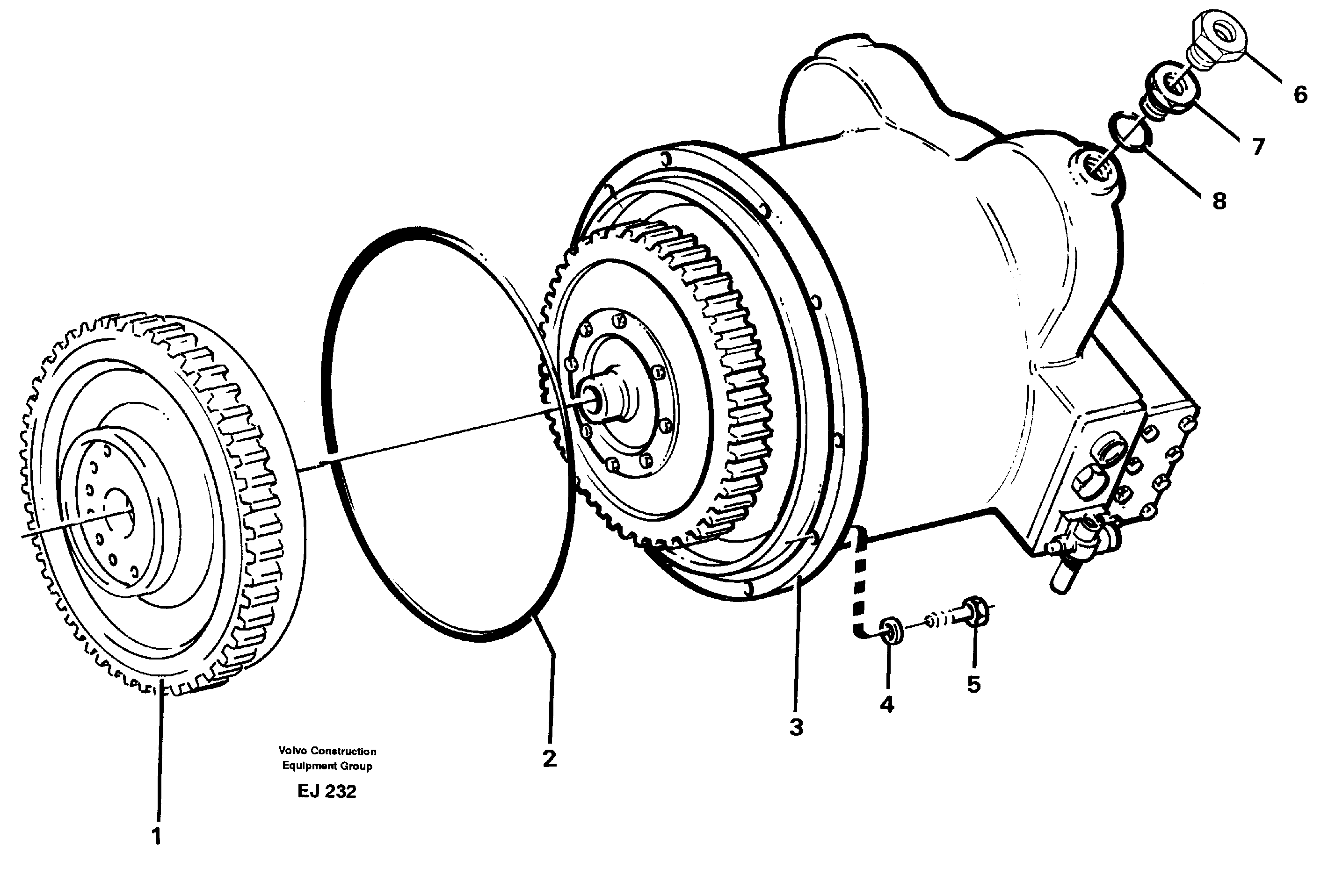 Torque converter, mounting — volvo parts diagram