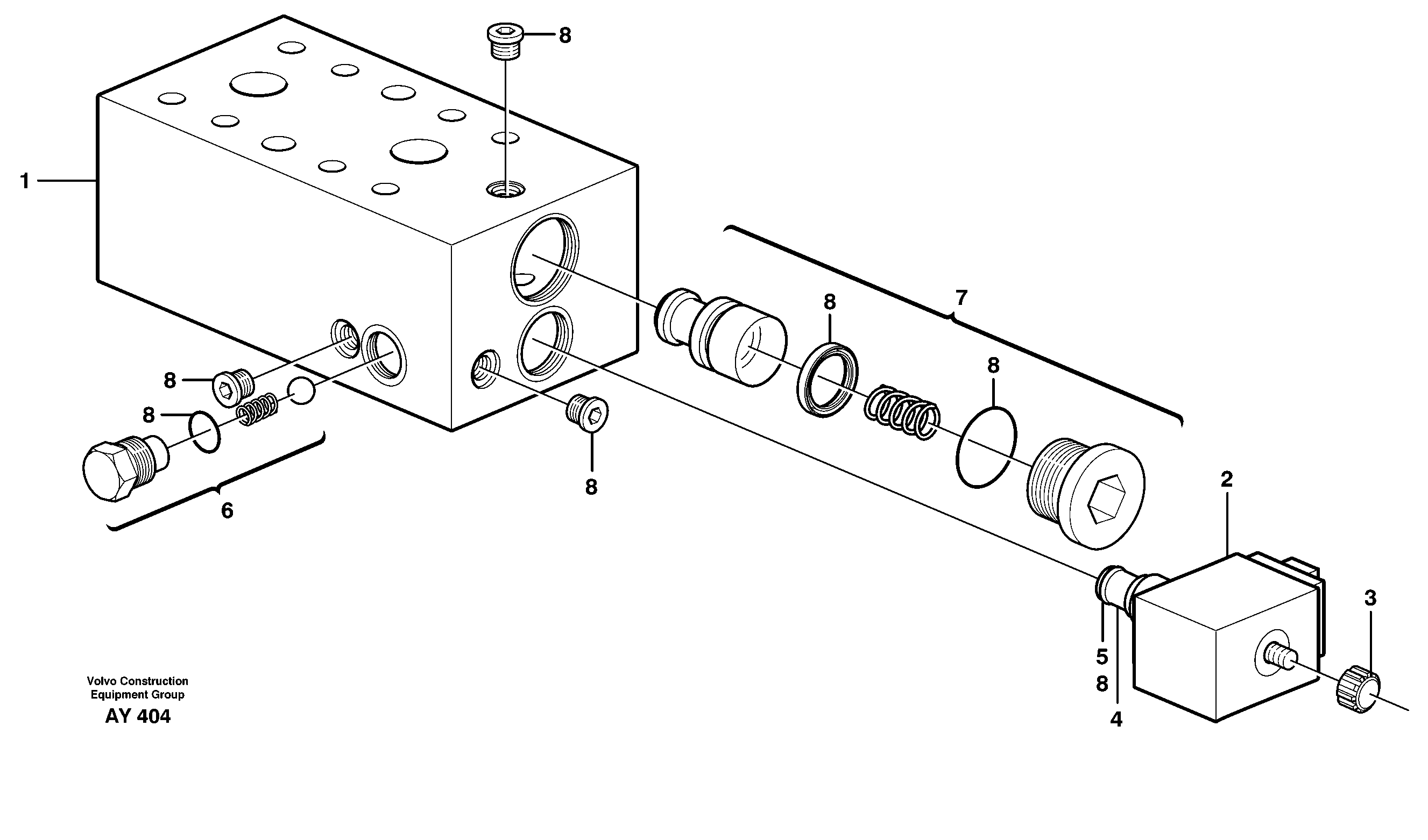 Valve, circuit body and return valve  80341 — volvo parts diagram