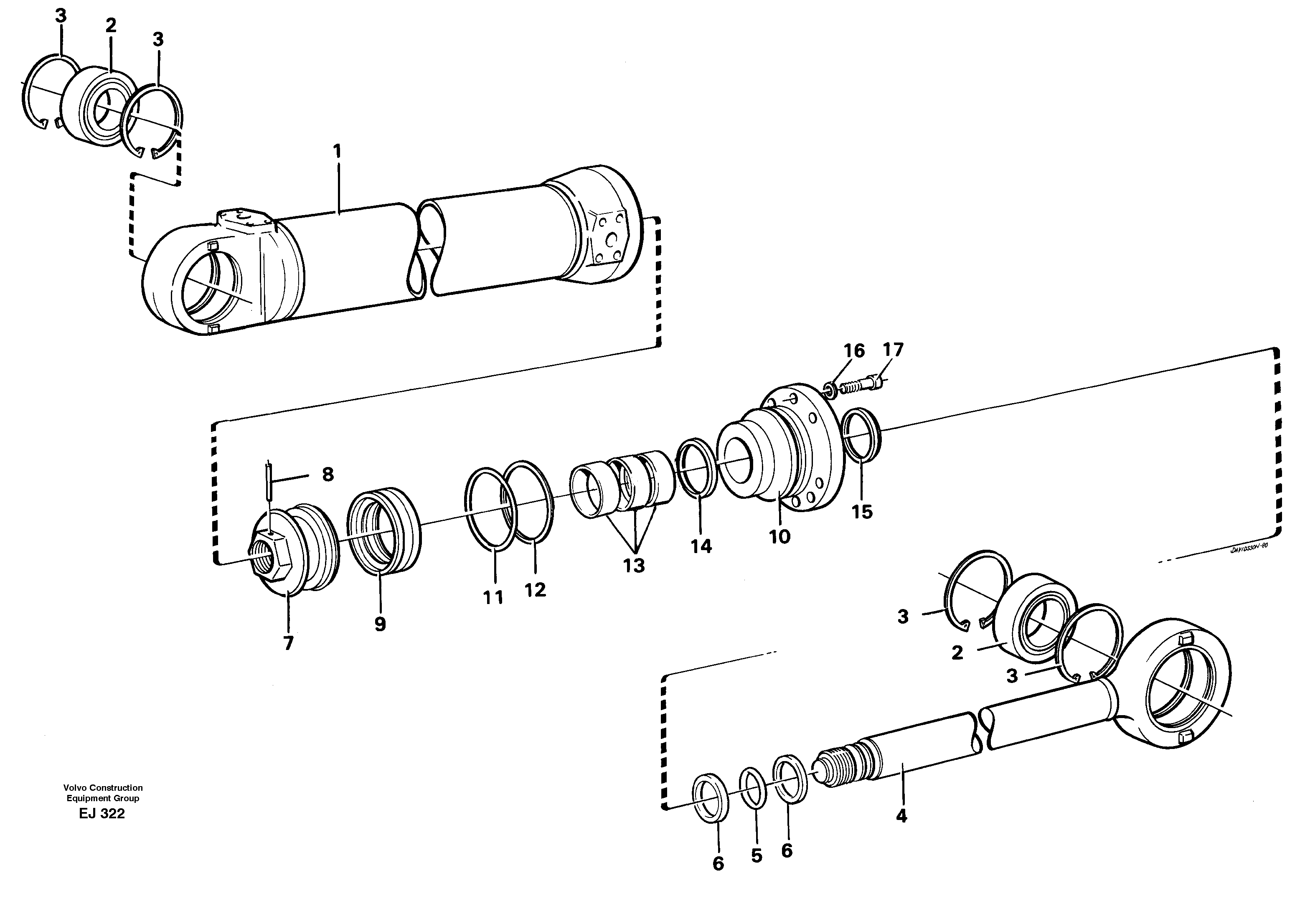 Hydraulic cylinder — volvo parts diagram