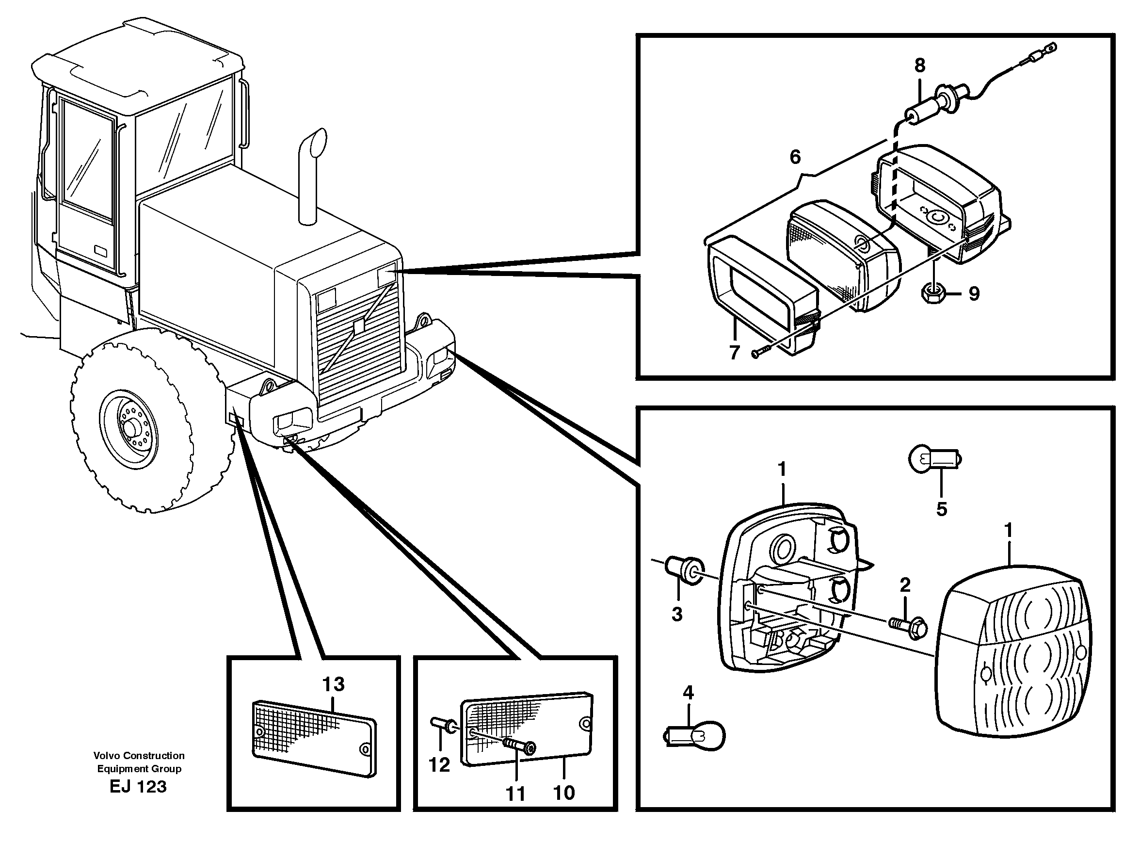Lighting, rear — volvo parts diagram