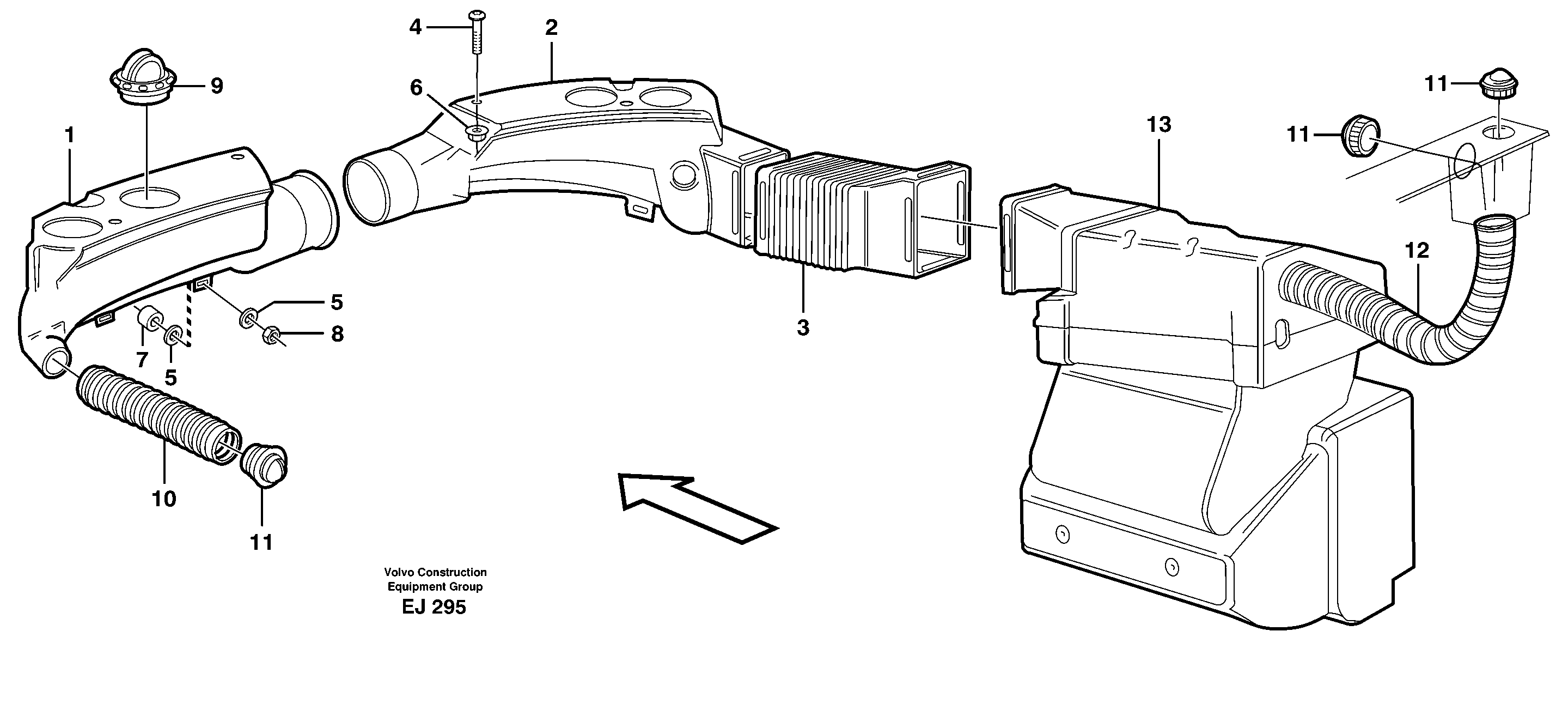 Air ducts 31708 — volvo parts diagram