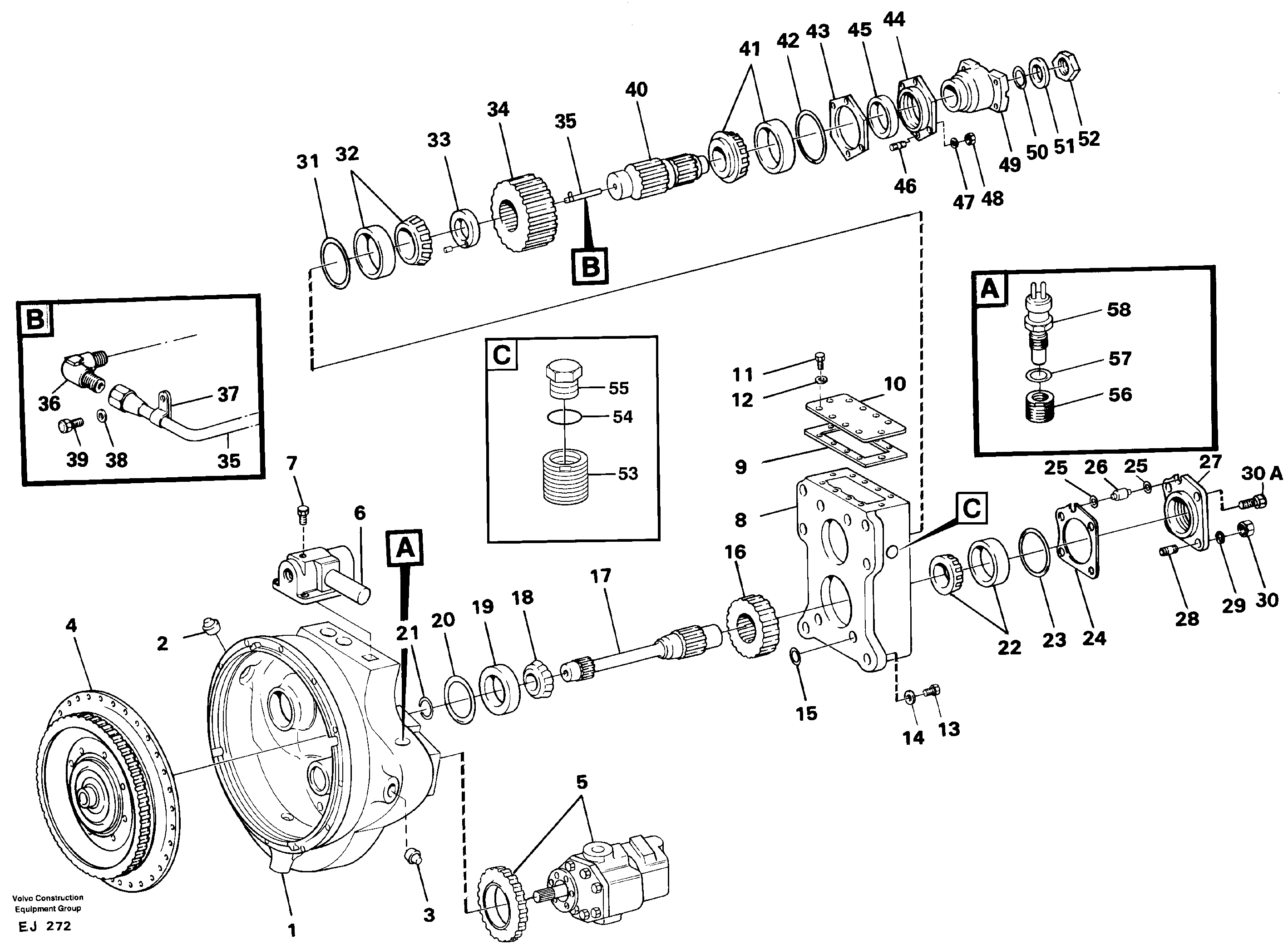 Torque converter, Power take-off — volvo parts diagram