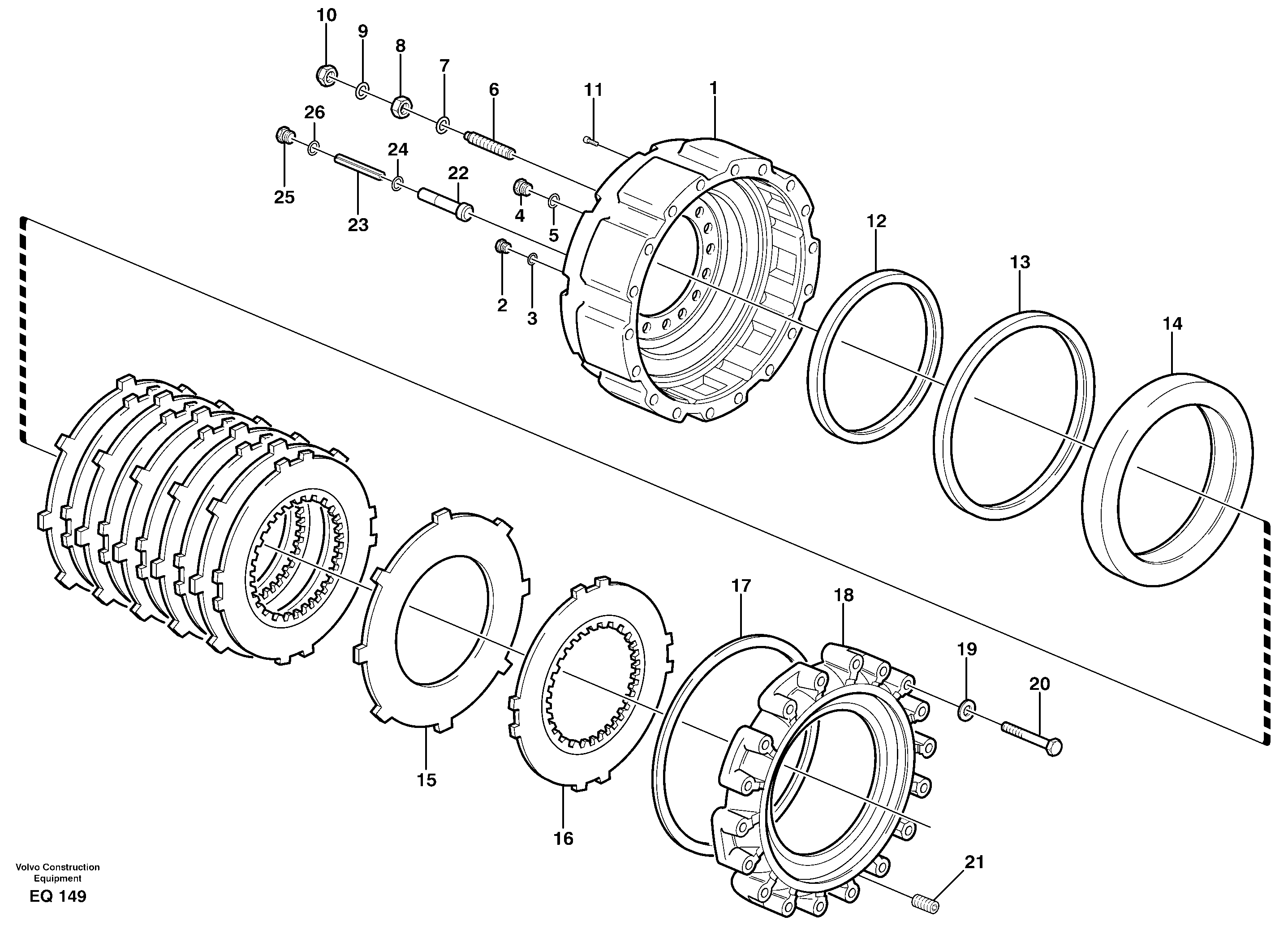 Wheel brake, rear — volvo parts diagram