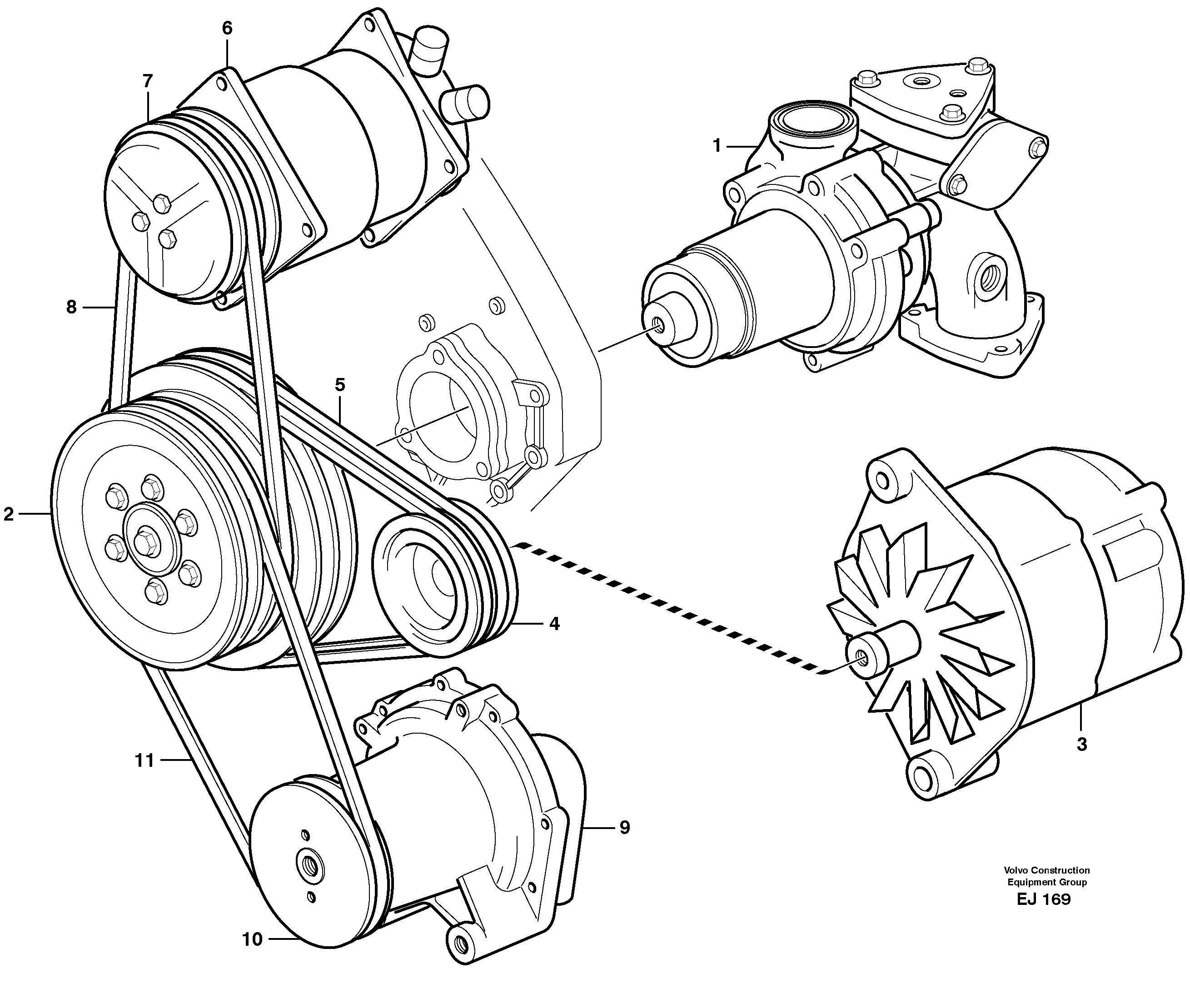 Belt transmission — volvo parts diagram