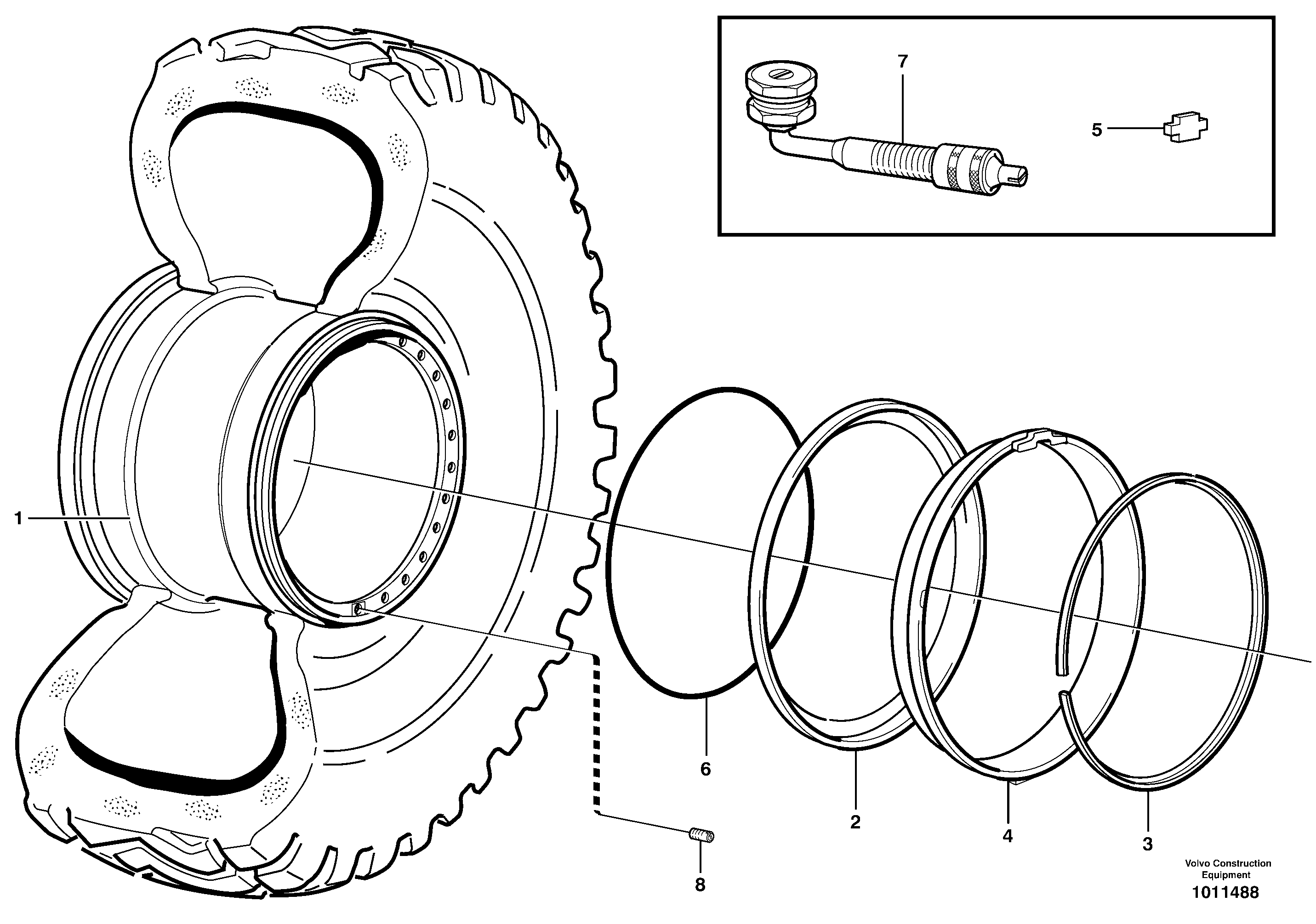 Wheel 33-28,00/3,5 — volvo parts diagram