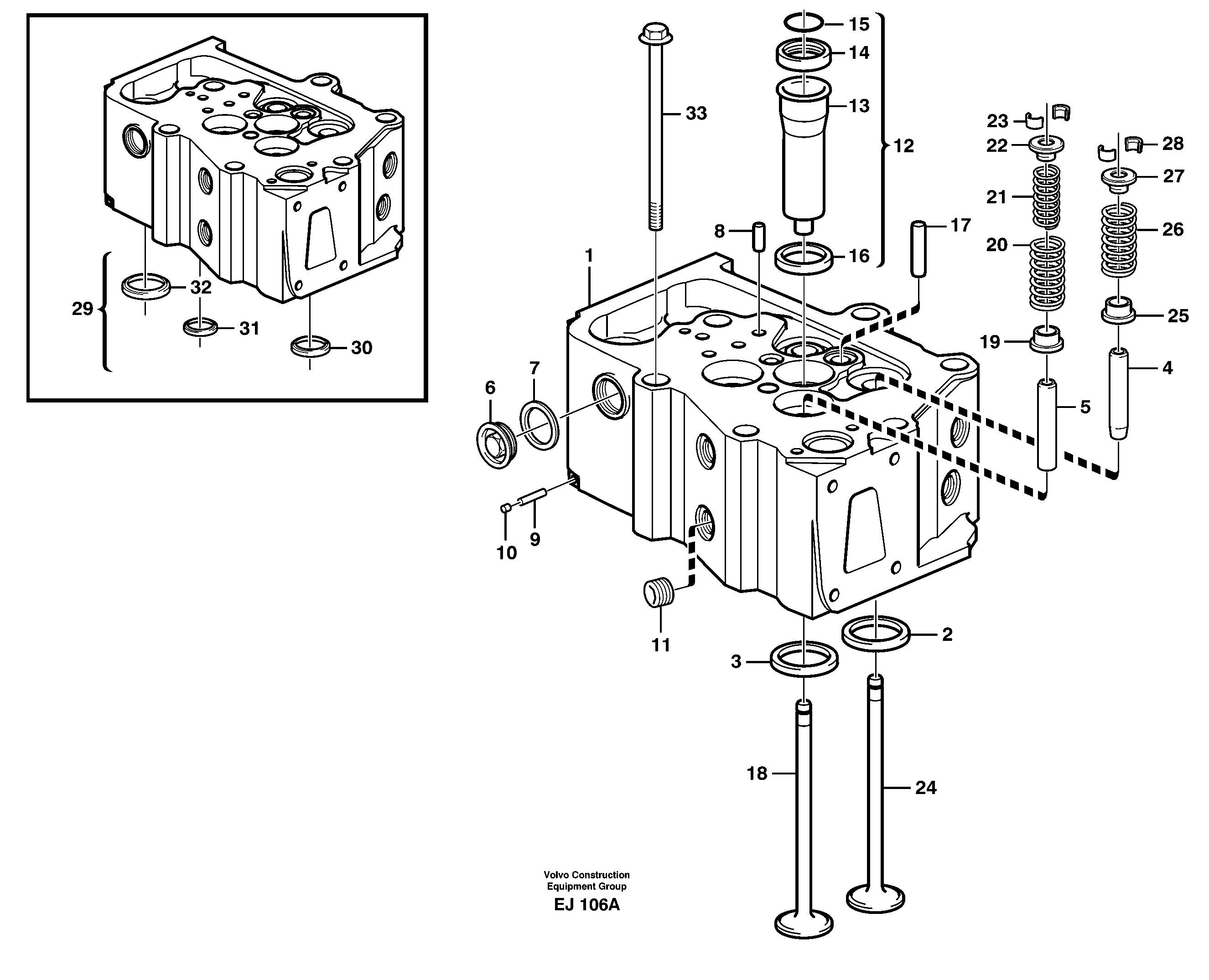 Cylinder head — volvo parts diagram