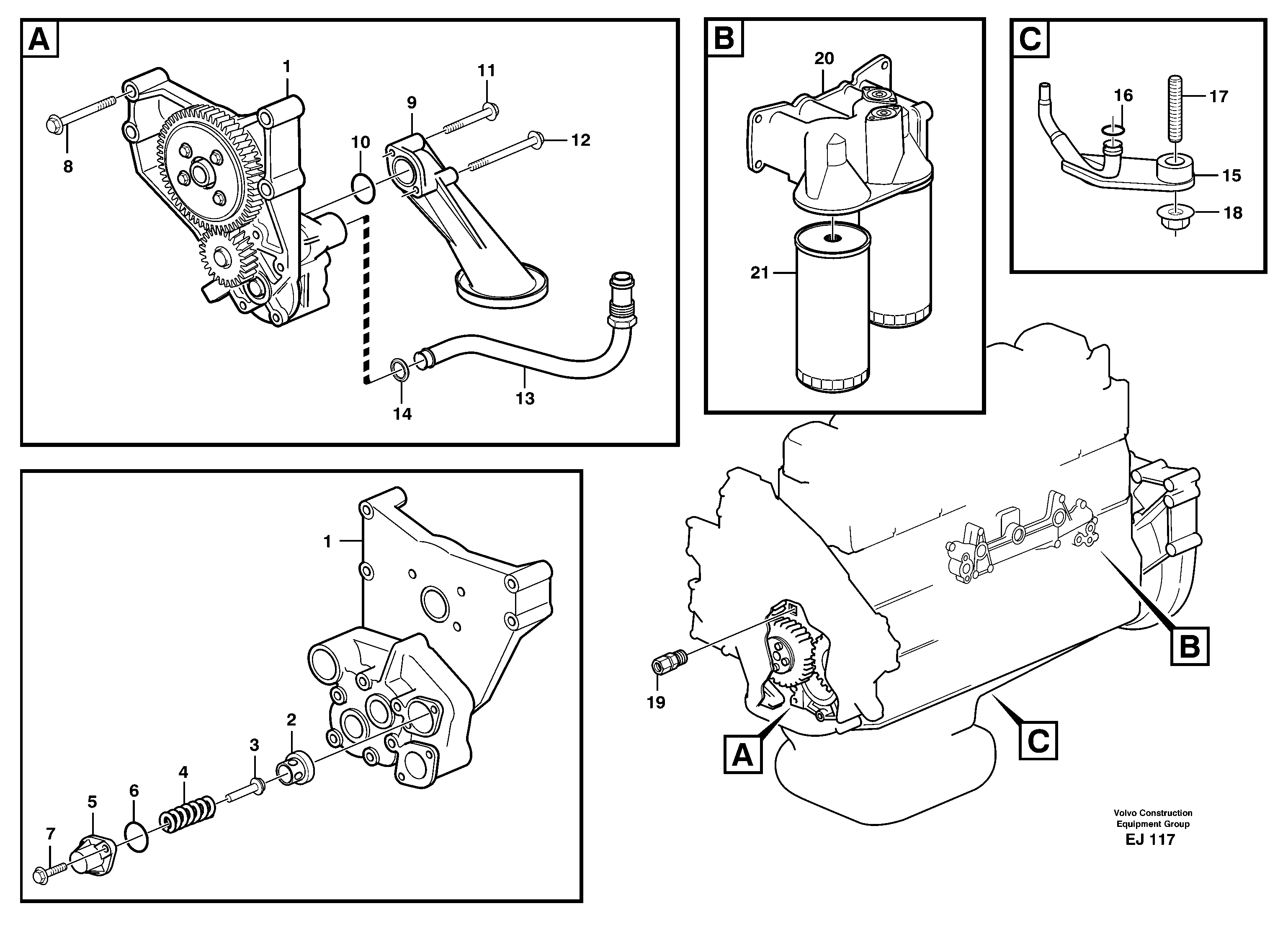 Lubricating oil system — volvo parts diagram