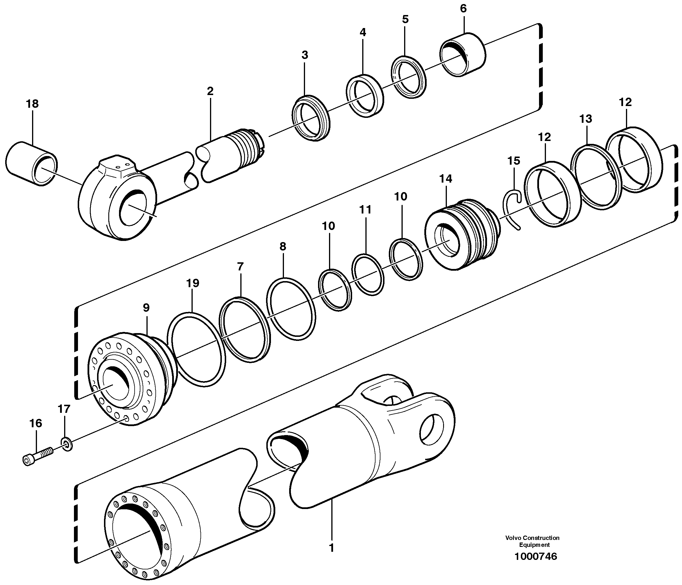 Hydraulic cylinder, tilting — volvo parts diagram