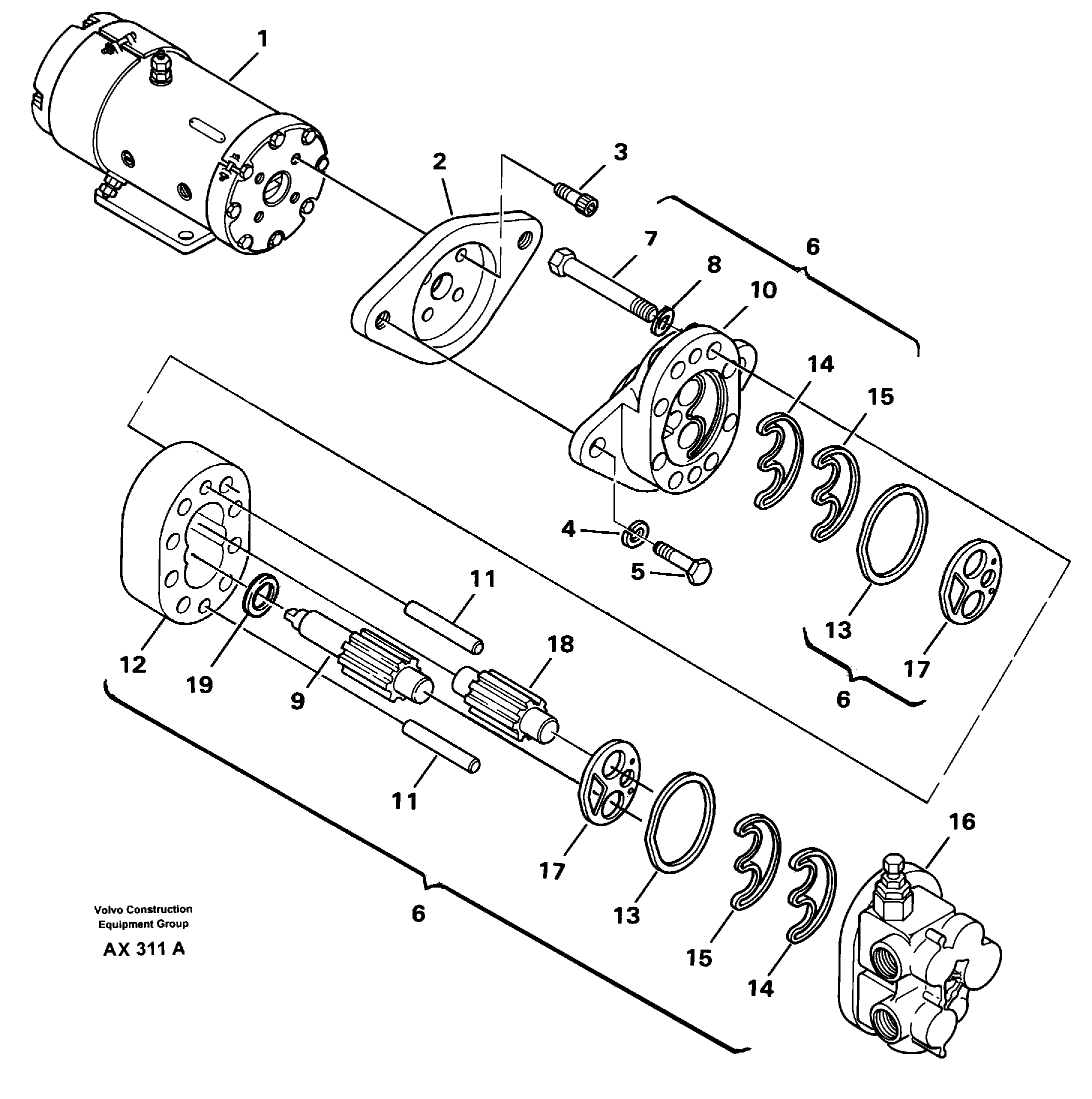 Steering pump  80279 — volvo parts diagram