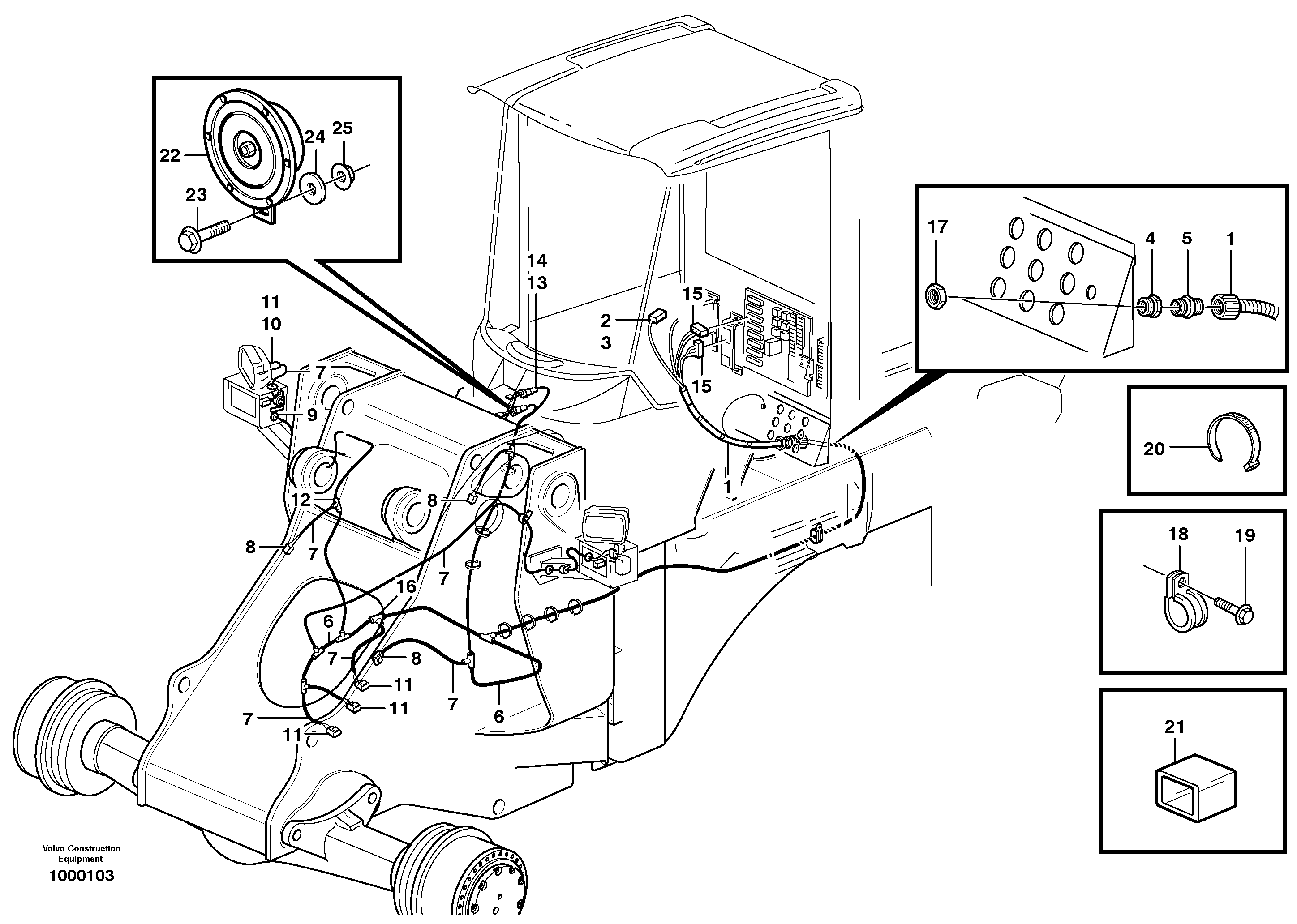 Cable harness, front — volvo parts diagram