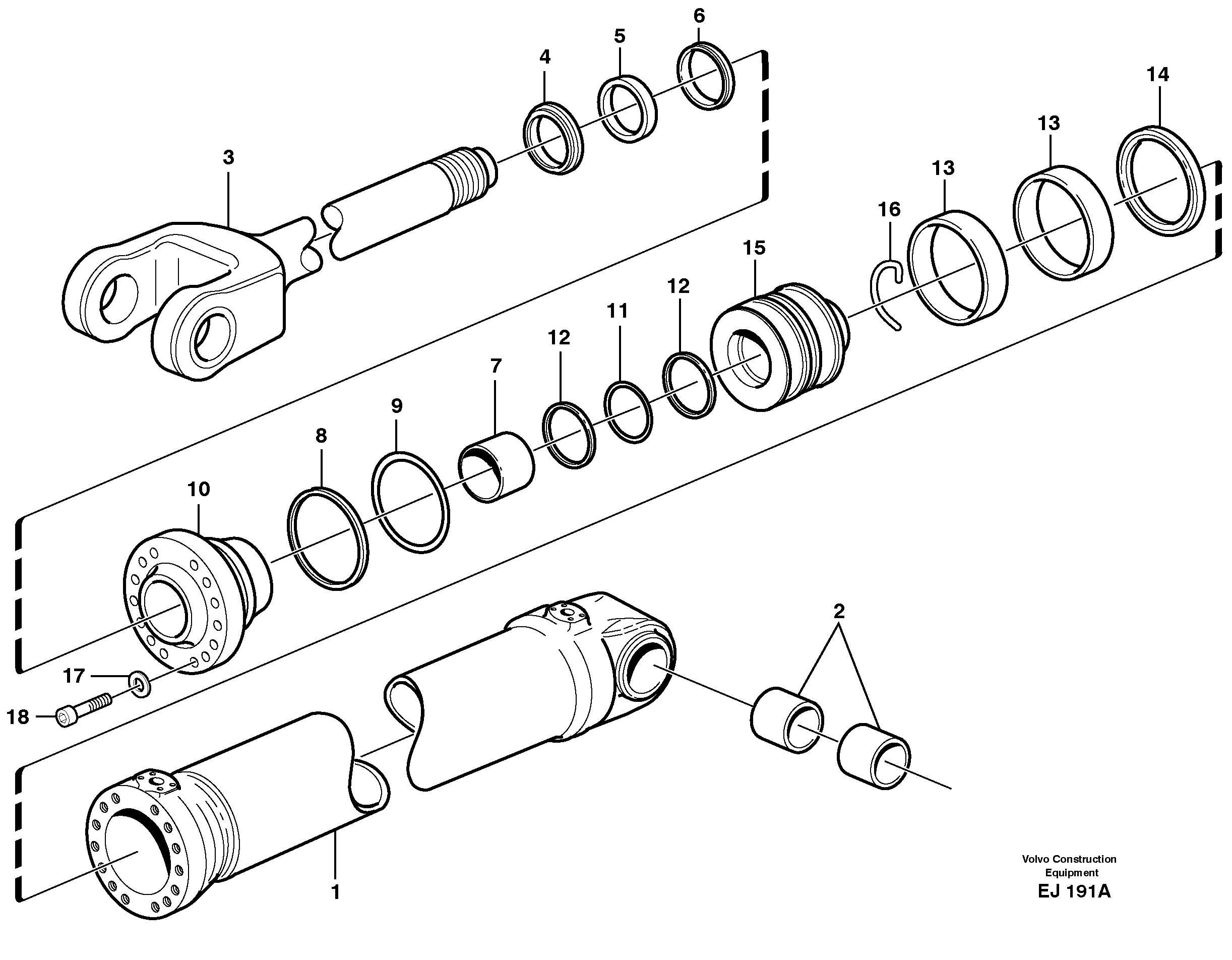 Hydraulic cylinder,lifting — volvo parts diagram