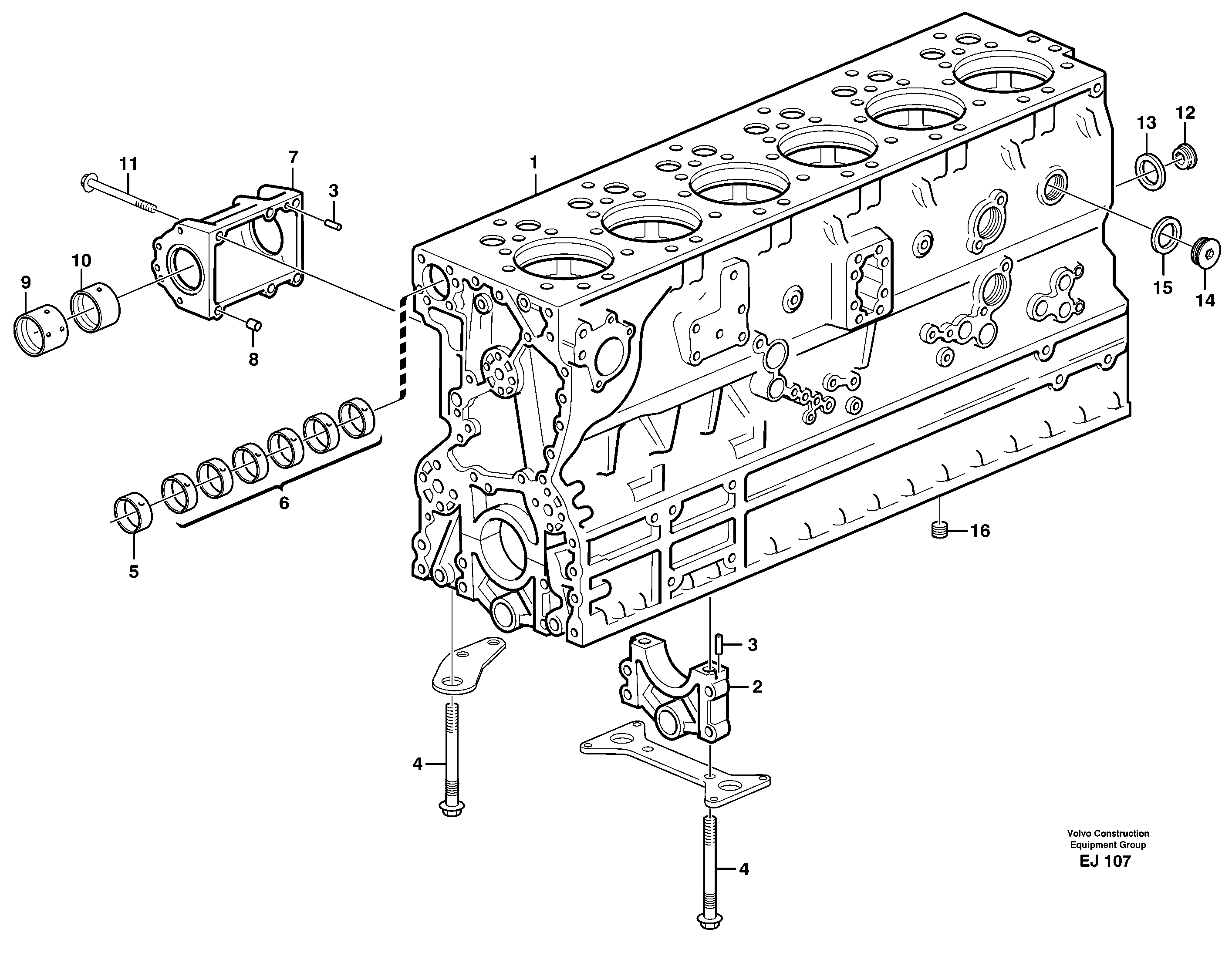Cylinder block — volvo parts diagram